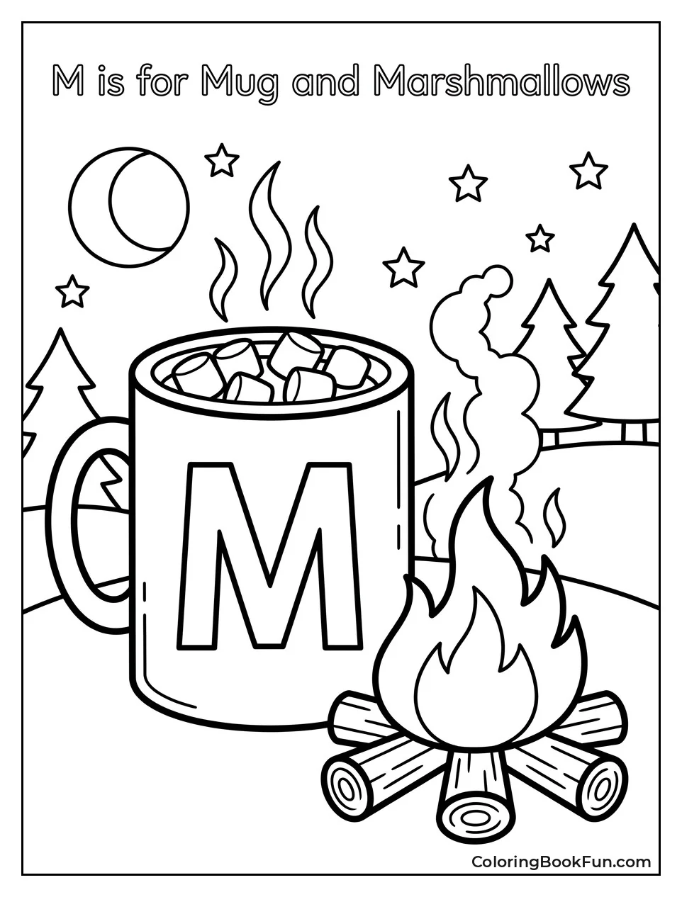 Hot Cocoa Mug with Marshmallows and M