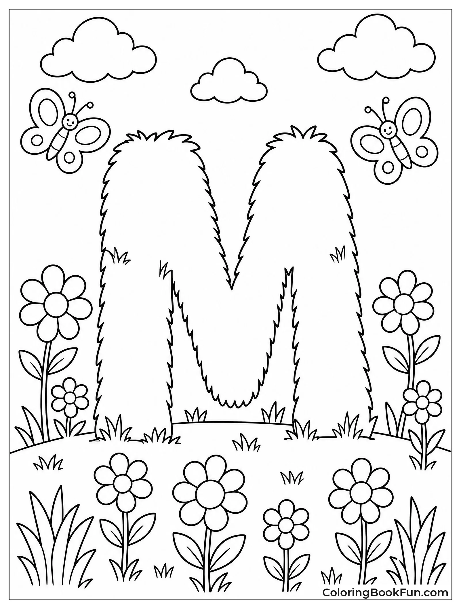 Grassy M in a Meadow of Flowers