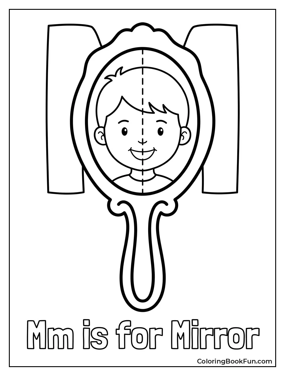 Mirror with an M Shaped Frame