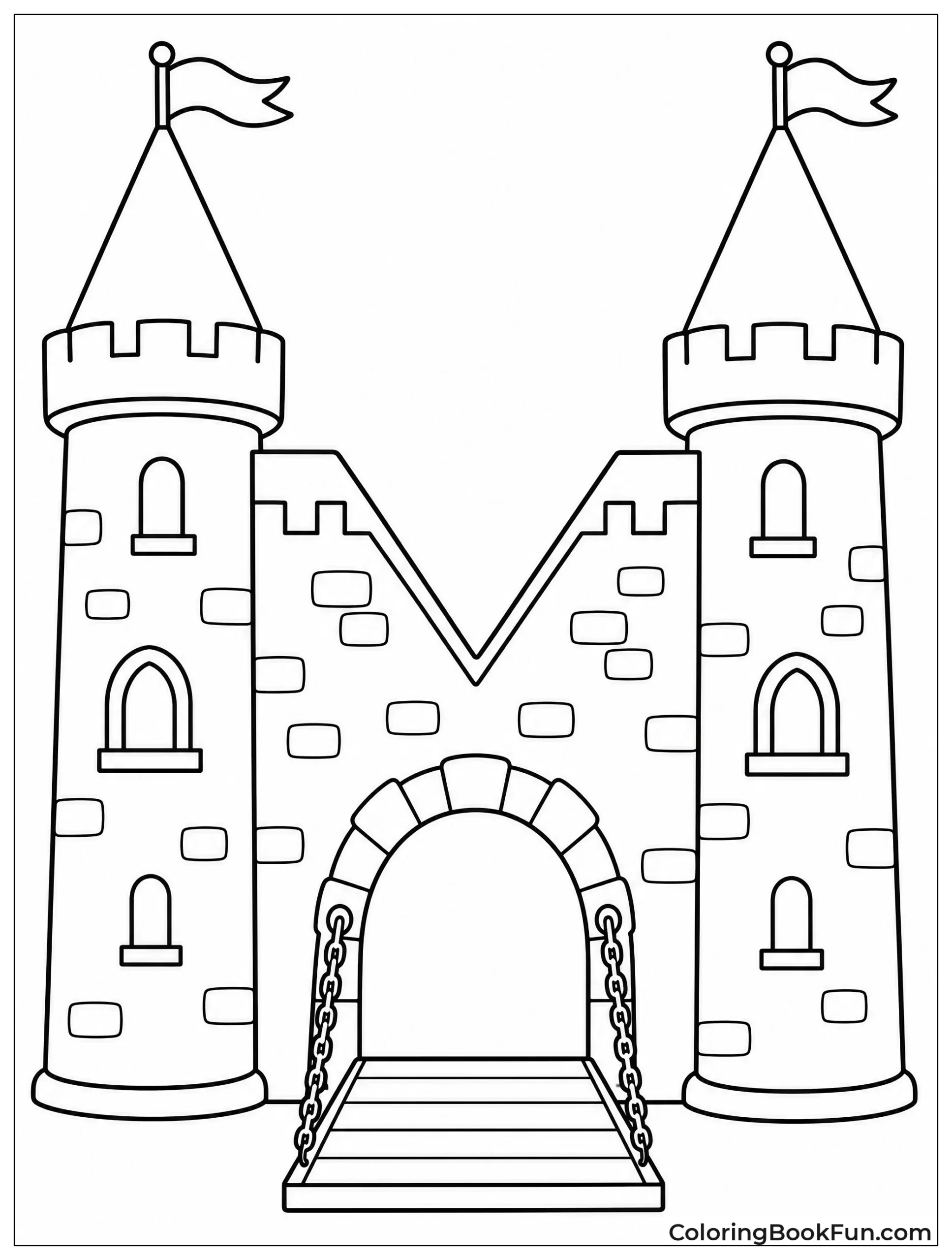 Castle Towers Forming a Majestic Capital M
