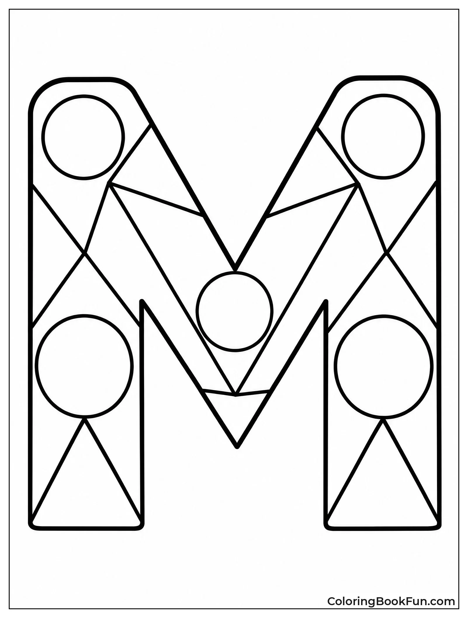 Abstract Shapes Forming a Stylish M