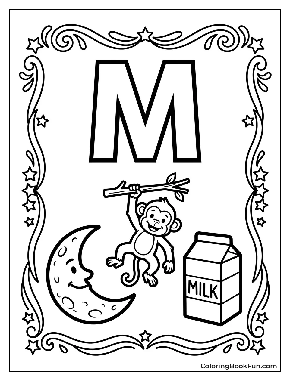 Poster with Milk Monkey and Moon