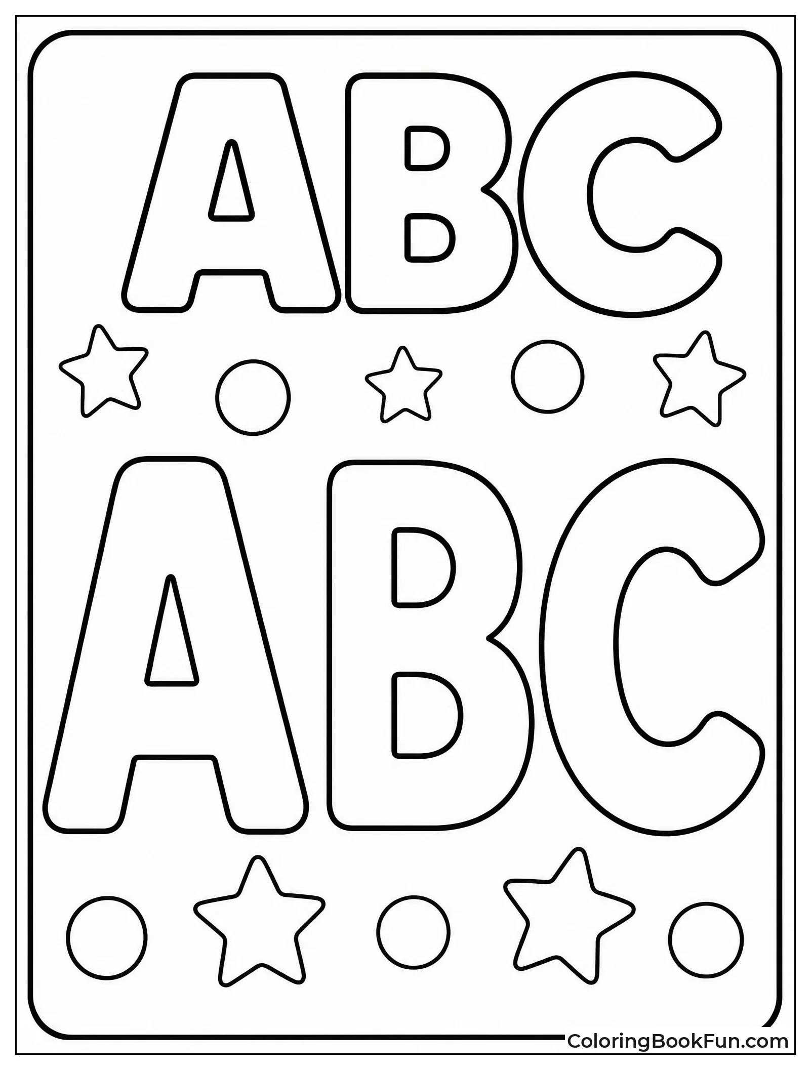 Letters A B and C Side by Side