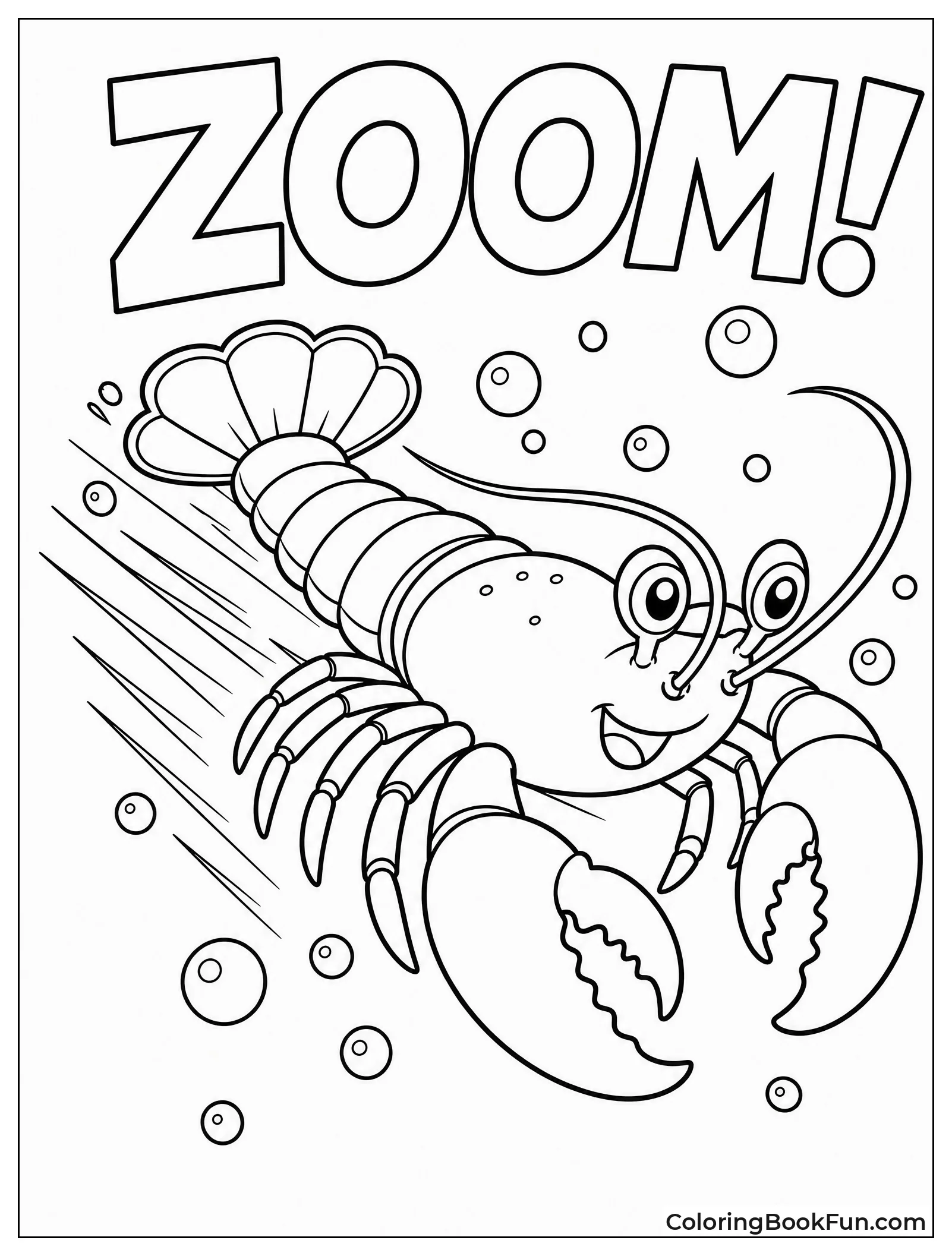 Lobster Jetting Backward Through Water