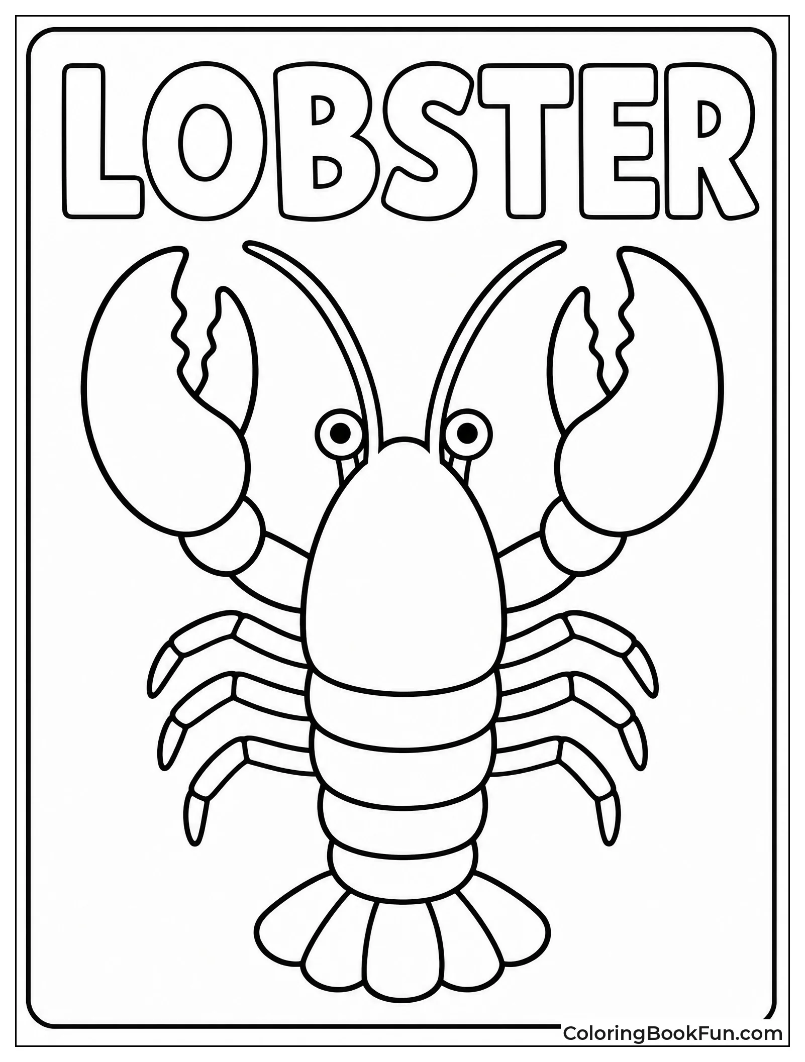Simple Thick Outline of Lobster