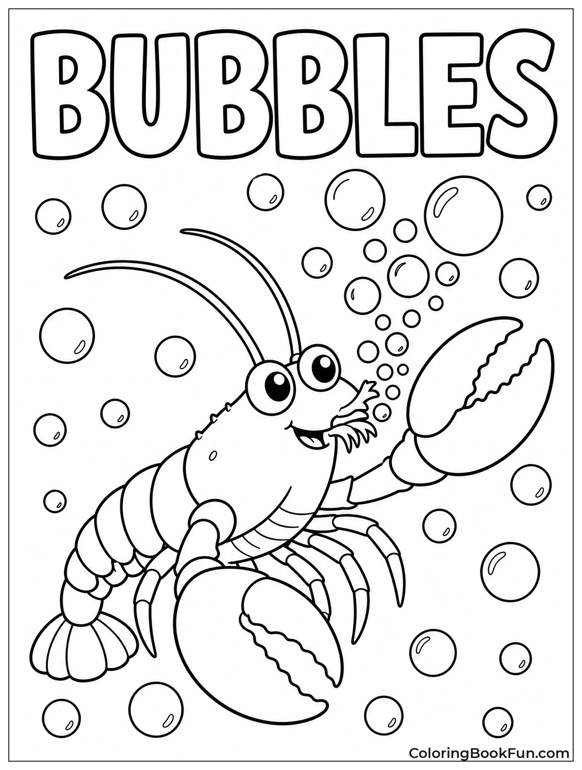 Lobster Blowing Bubbles Underwater
