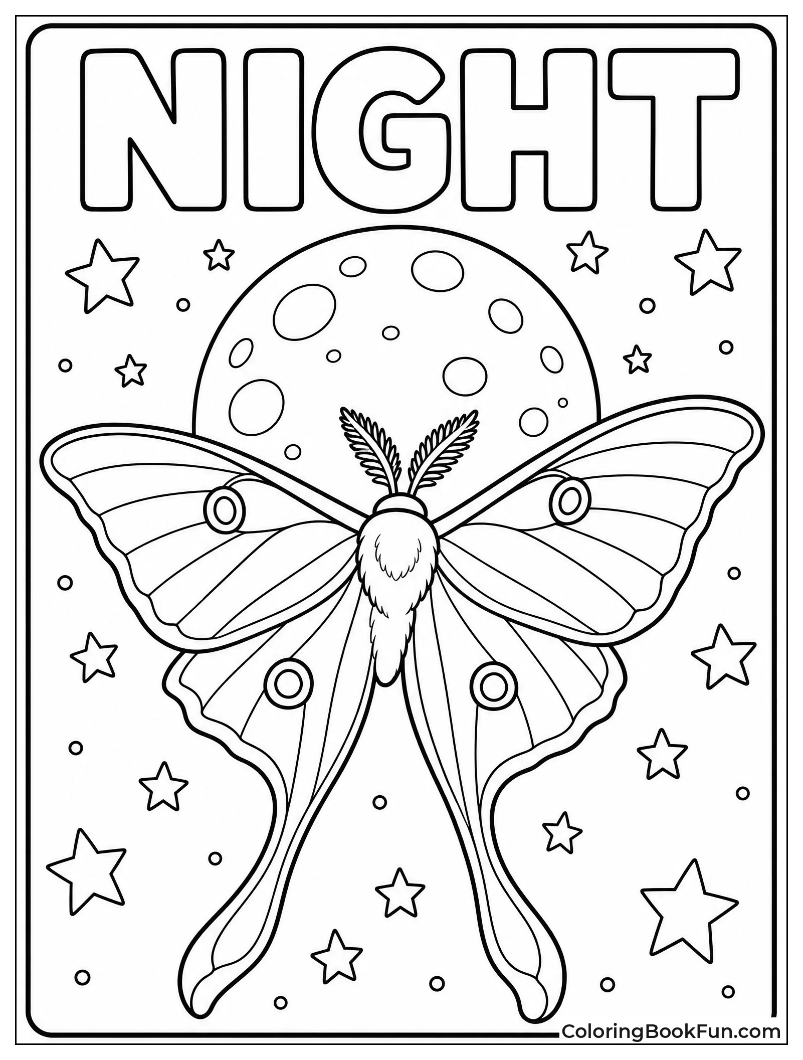 Luna Moth Flying by Moonlight