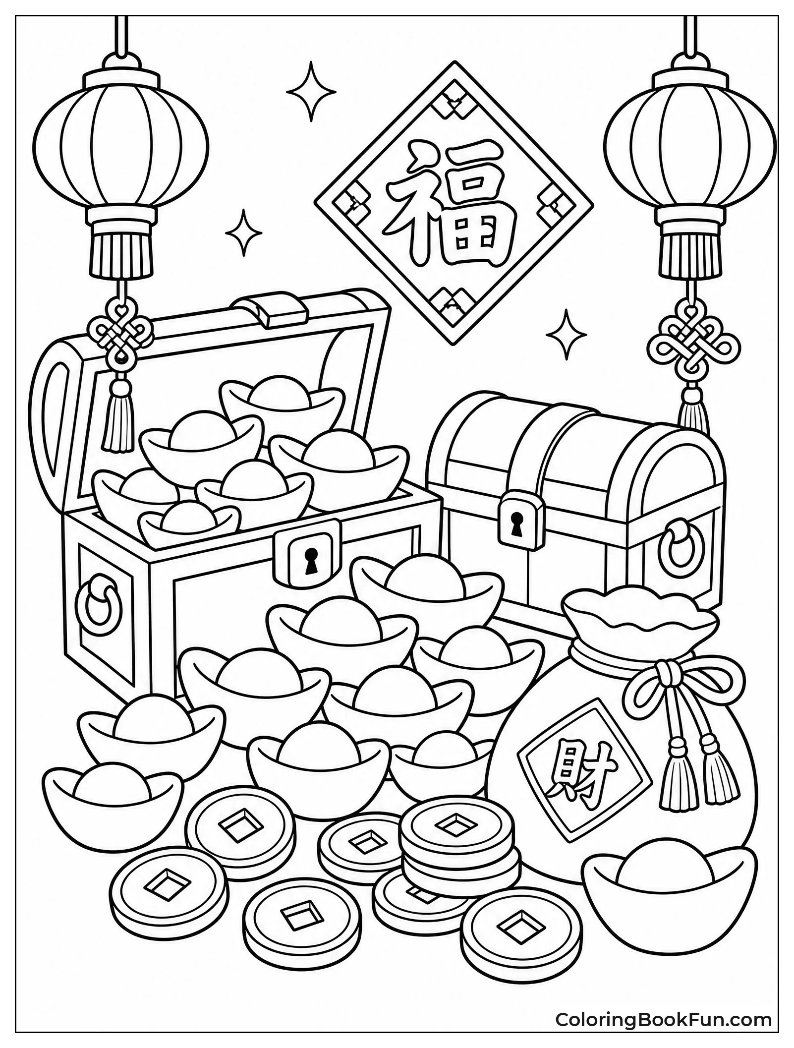 Gold Ingots and Coins Pile Up