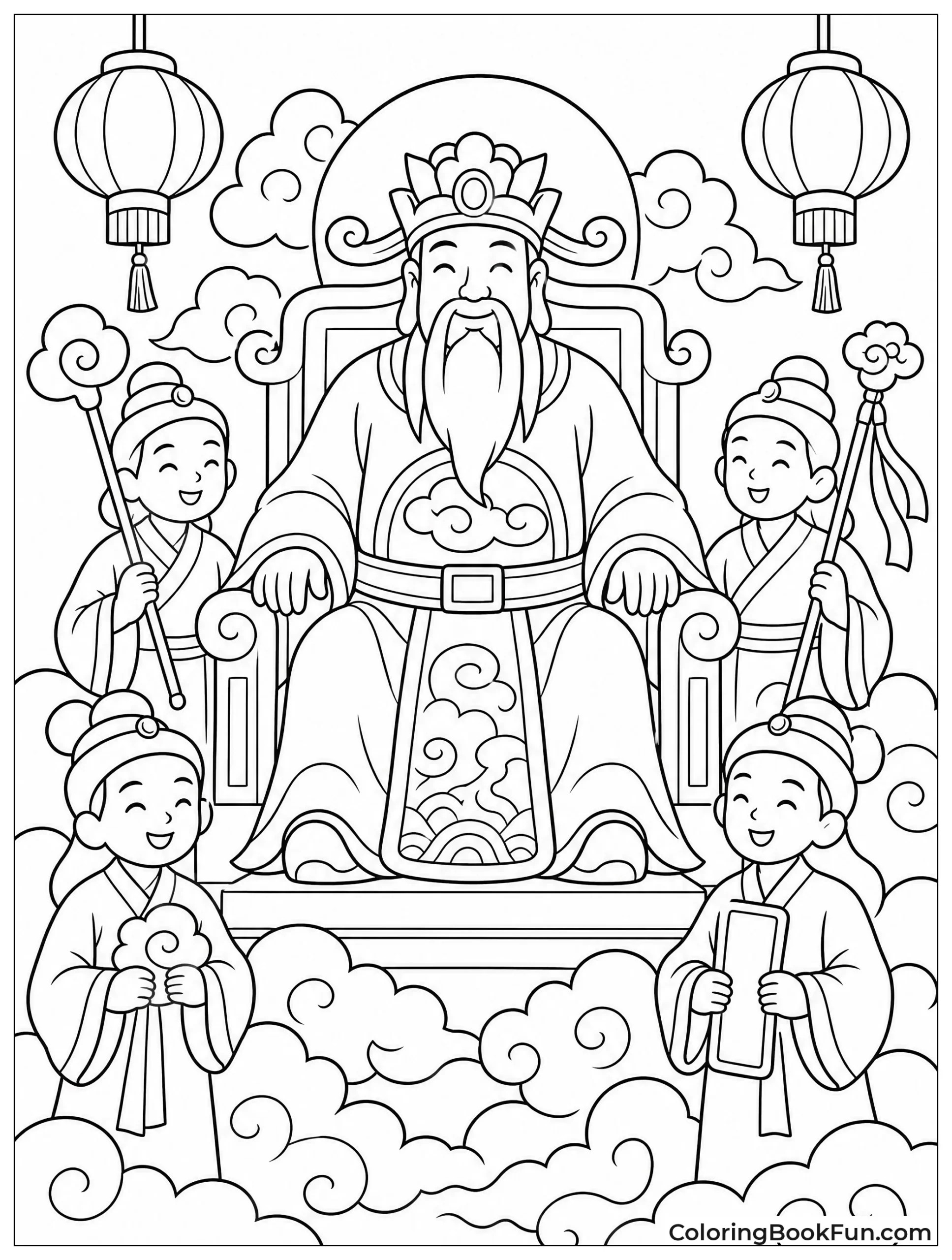 Jade Emperor Sits on Heavenly Throne