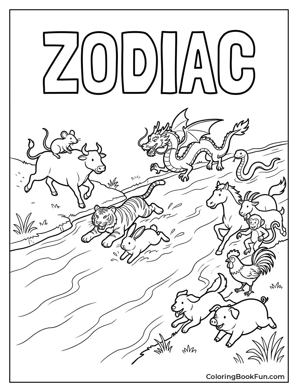Animals Race Across River for Zodiac