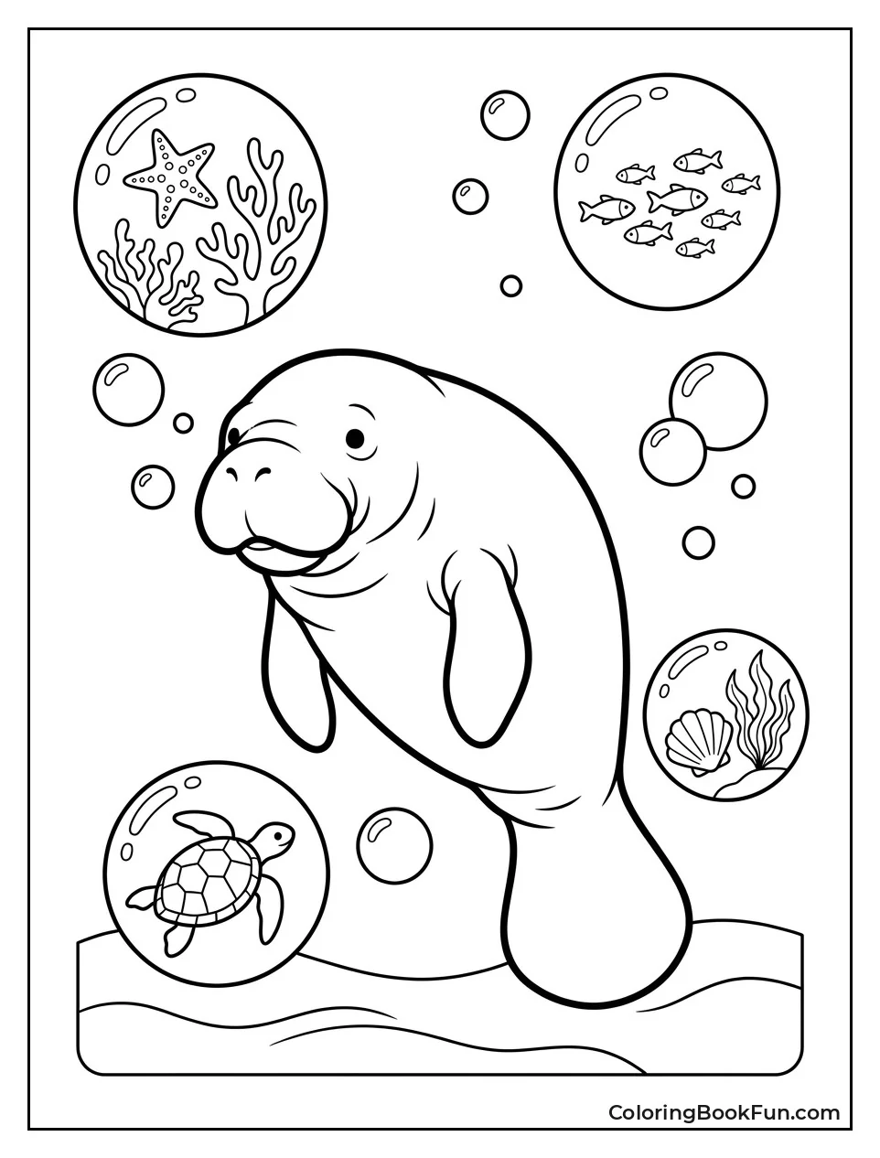 Manatee with Dream Bubbles