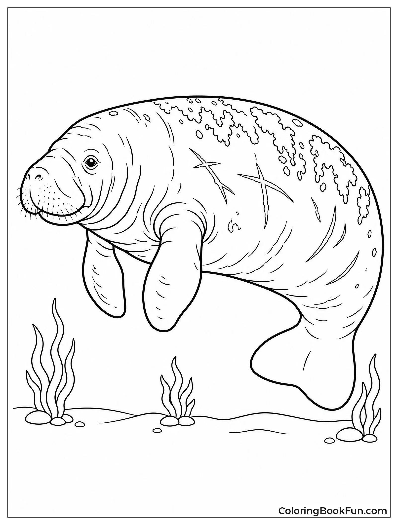 Manatee with Wrinkled Skin