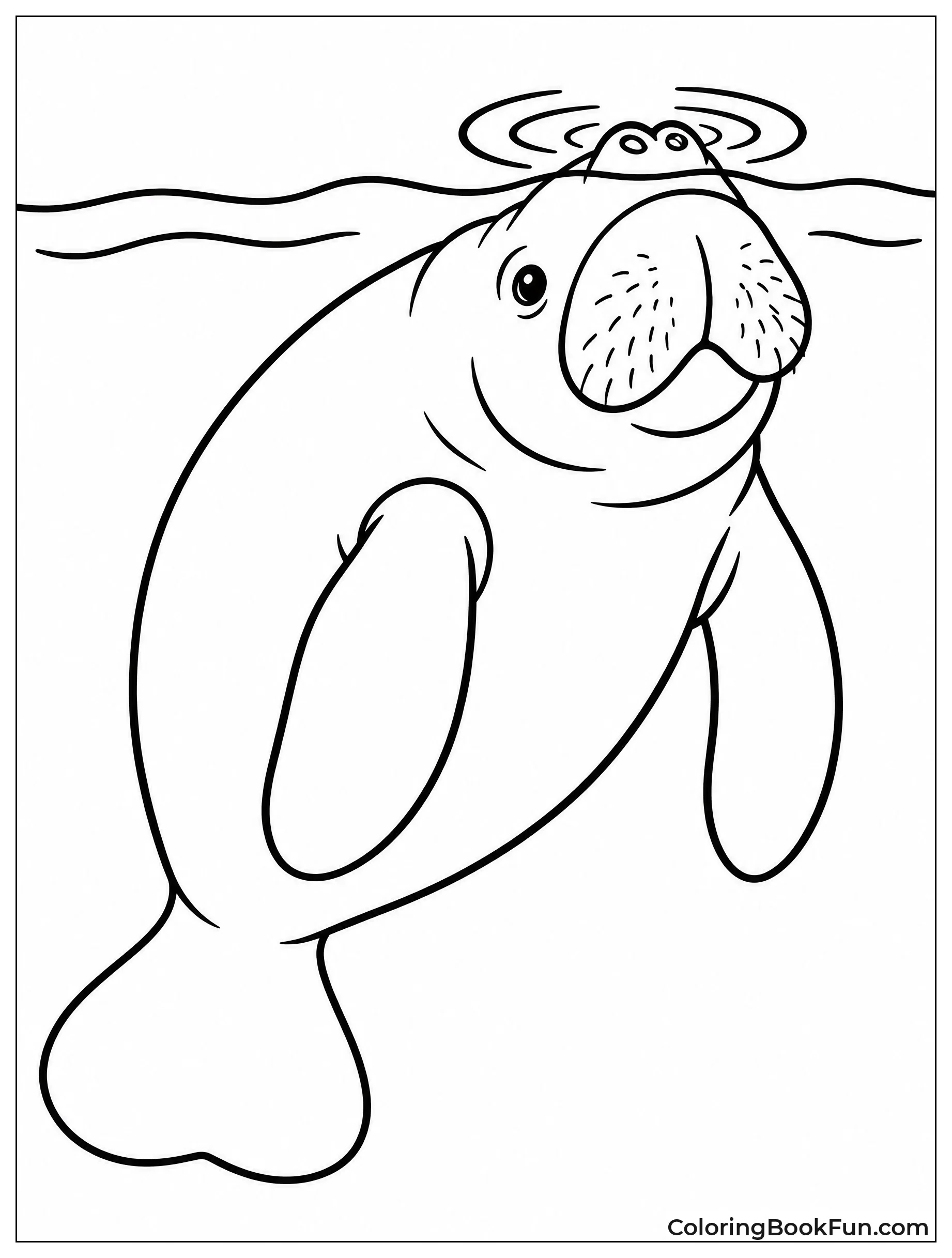Manatee Resting at Water Surface