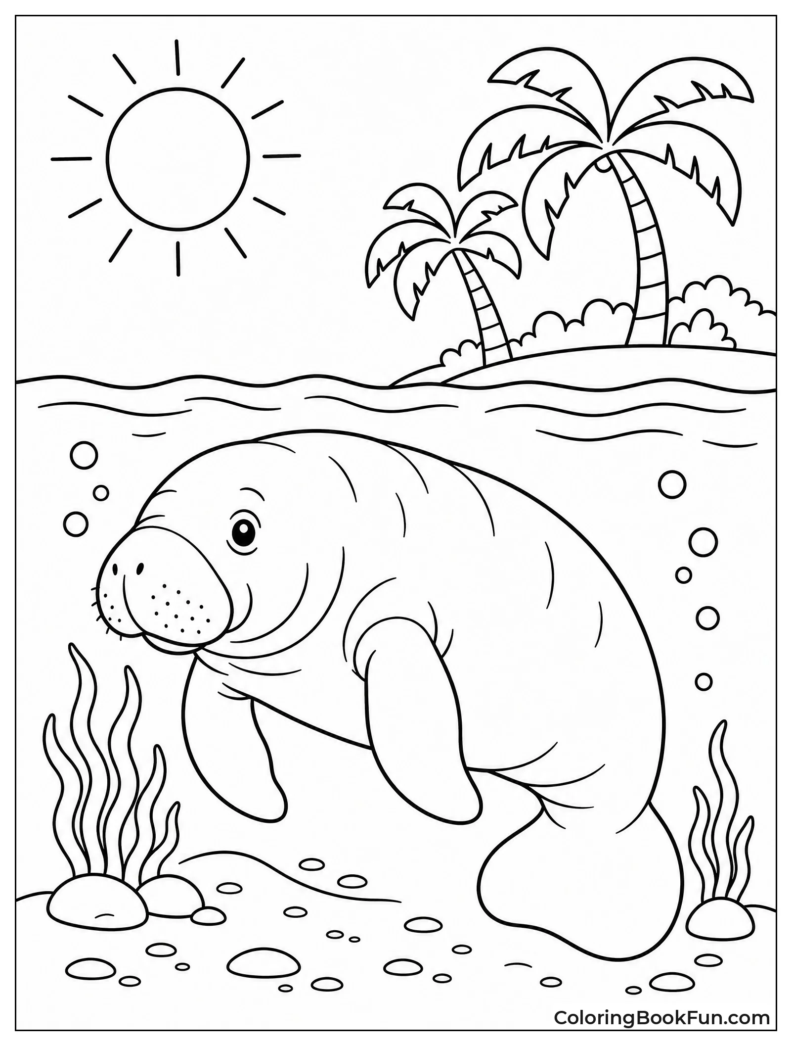 Manatee Swimming near Coast