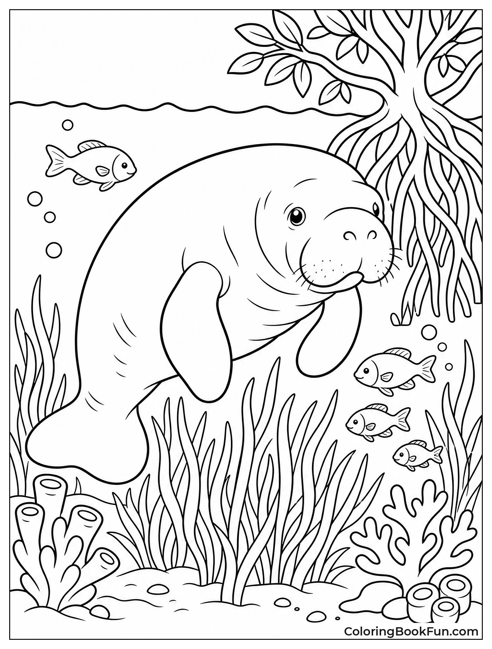 Manatee in Seagrass Meadow