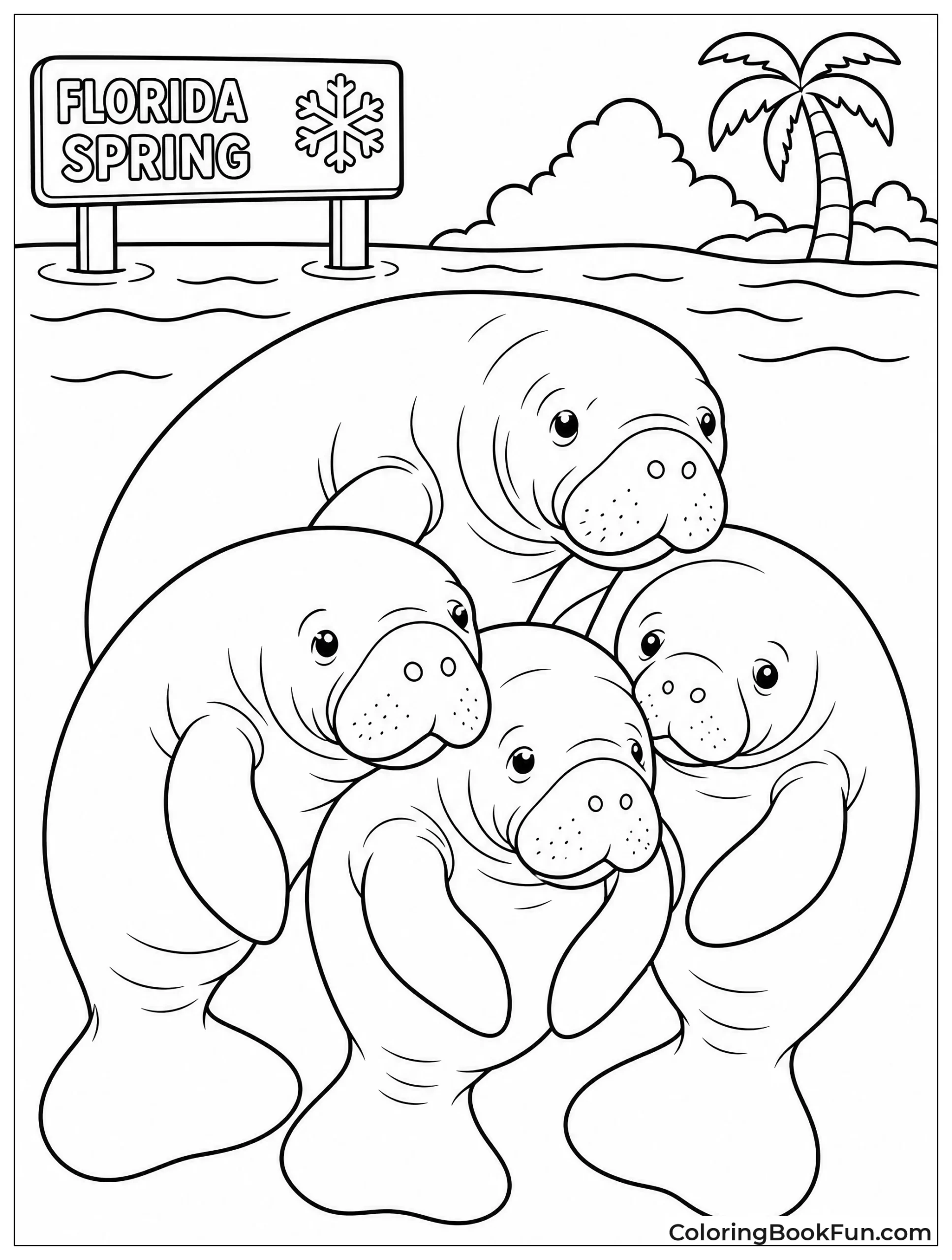 Manatees in Warm Spring