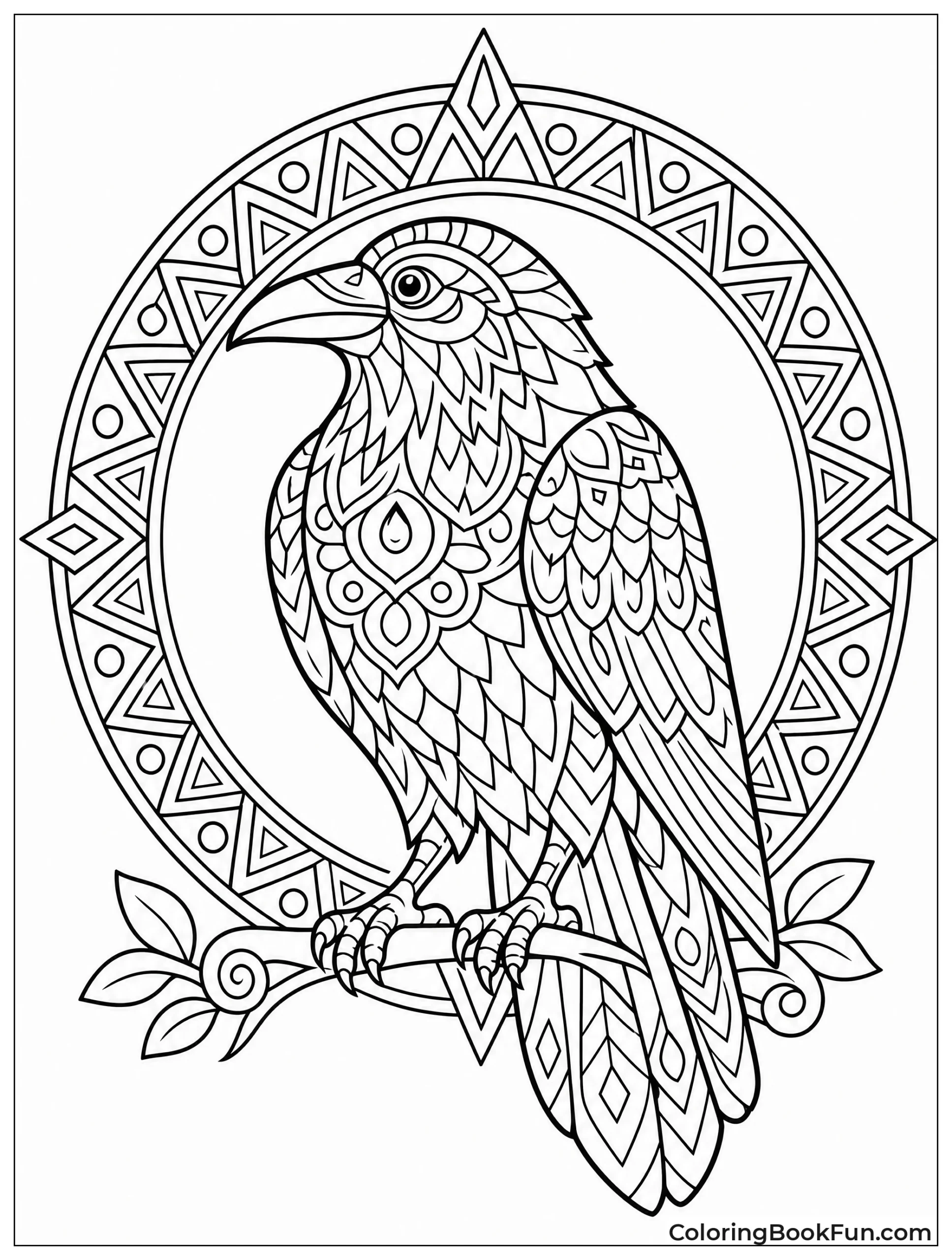 Intricate Mandala Raven with Patterns