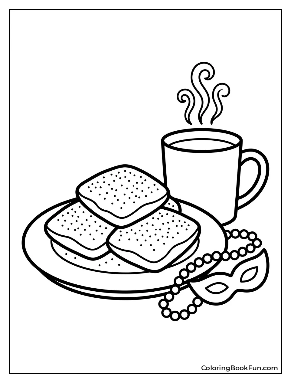 Beignets Next to Hot Coffee