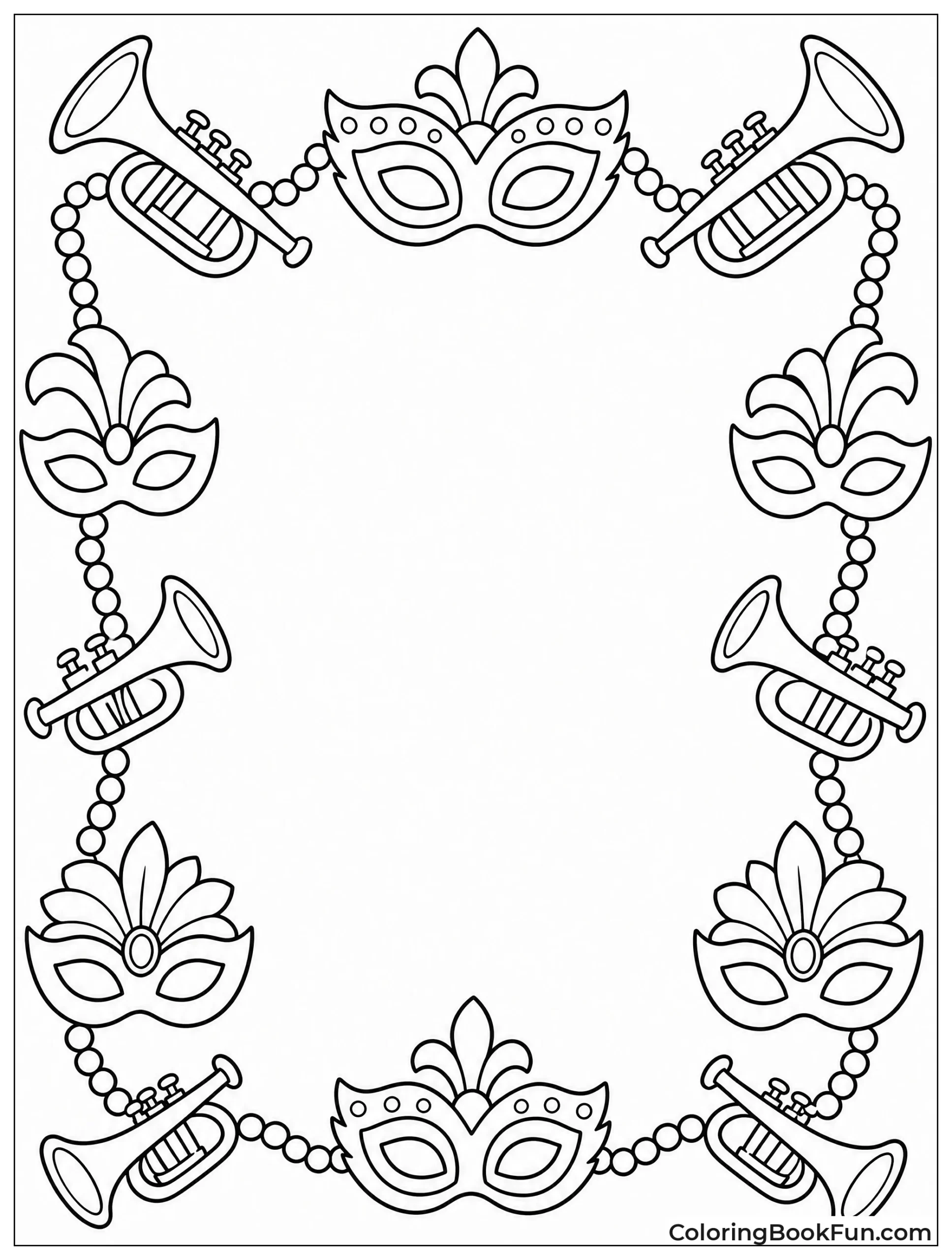 Beads and Masks Frame Border