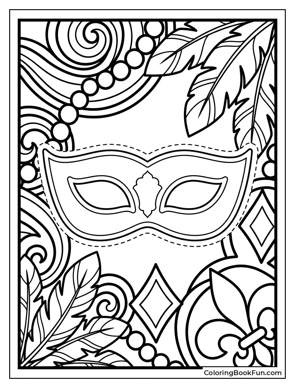Mask Outline Ready to Color