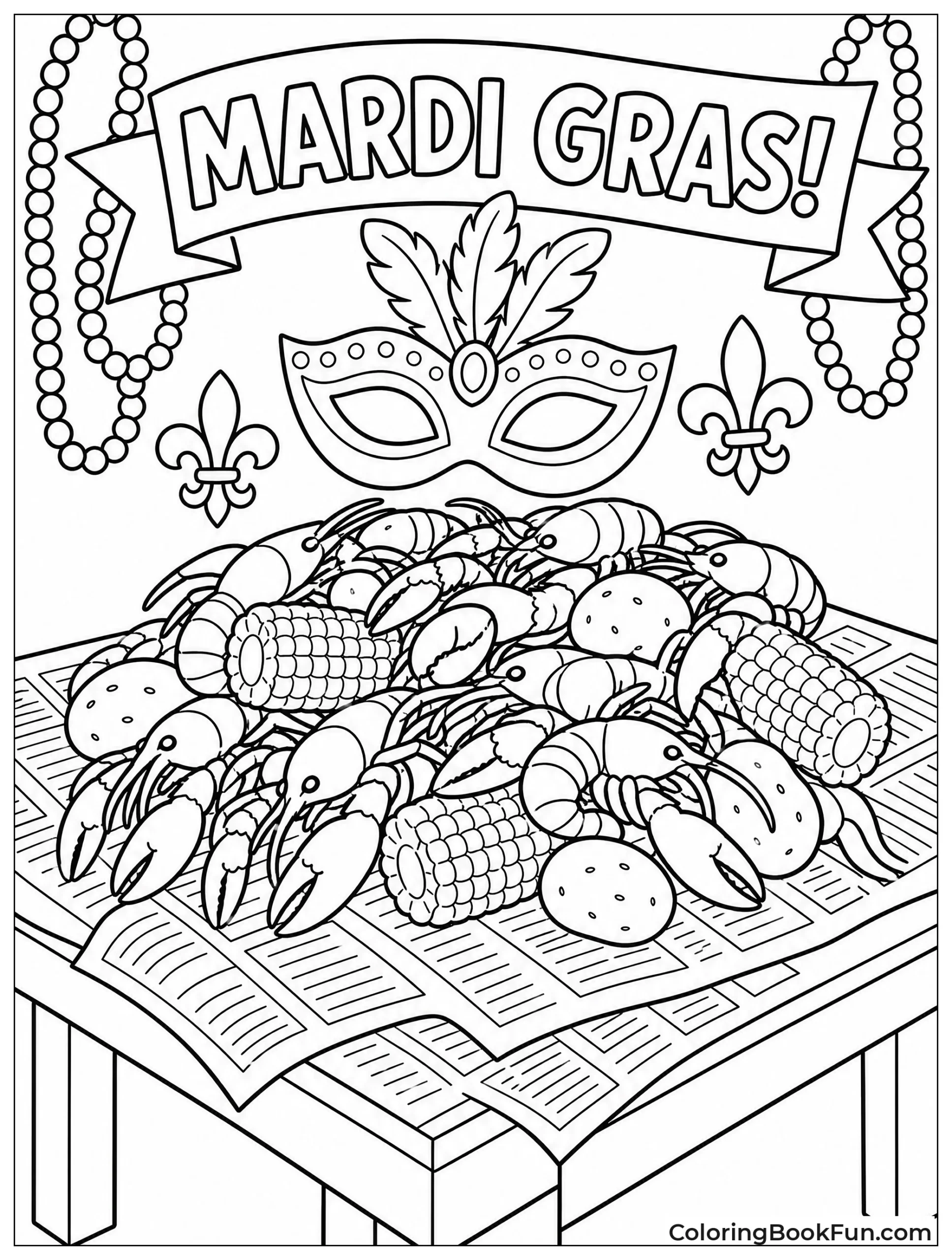 Table Full of Boiled Crawfish