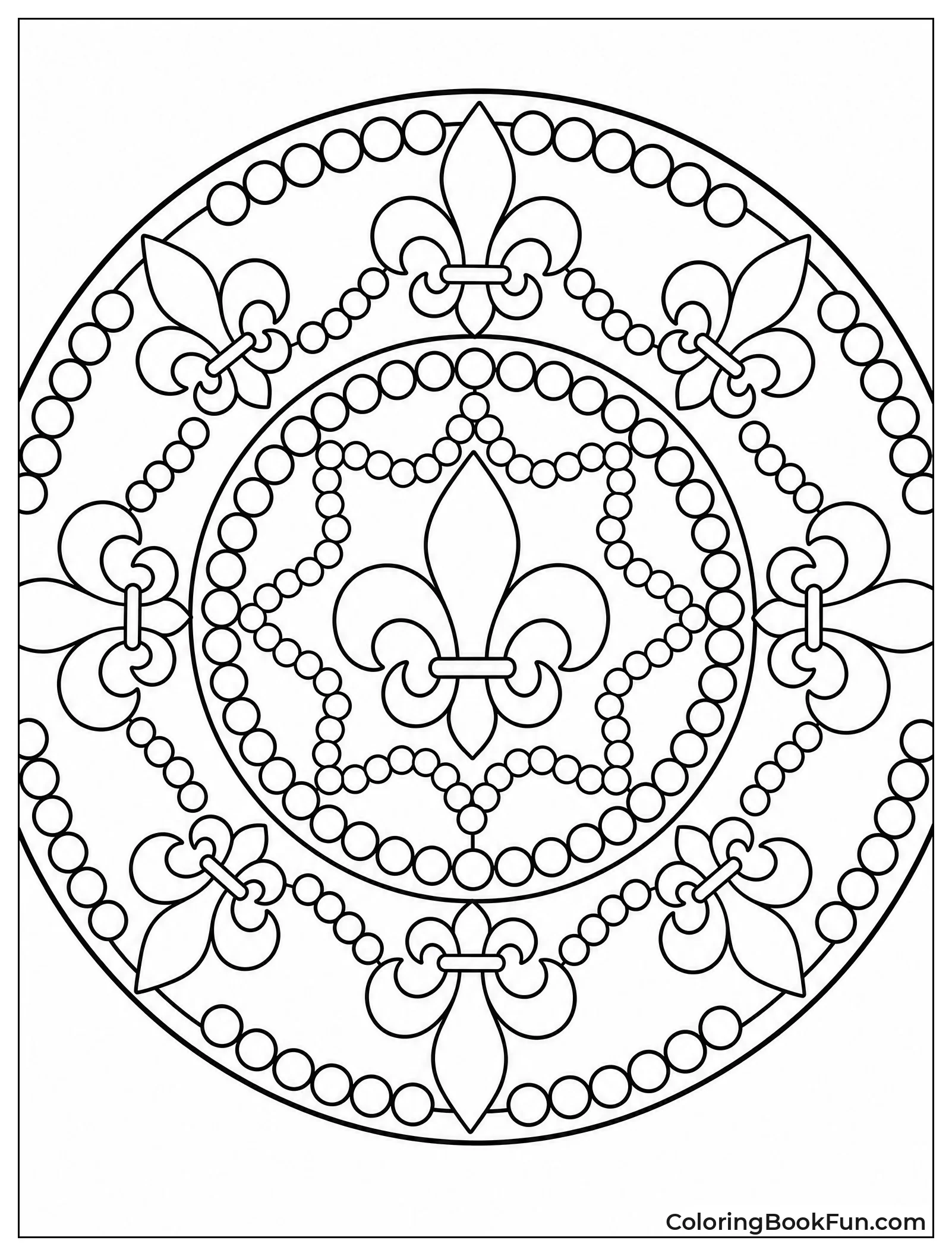 Fleur-de-lis Pattern in Circles