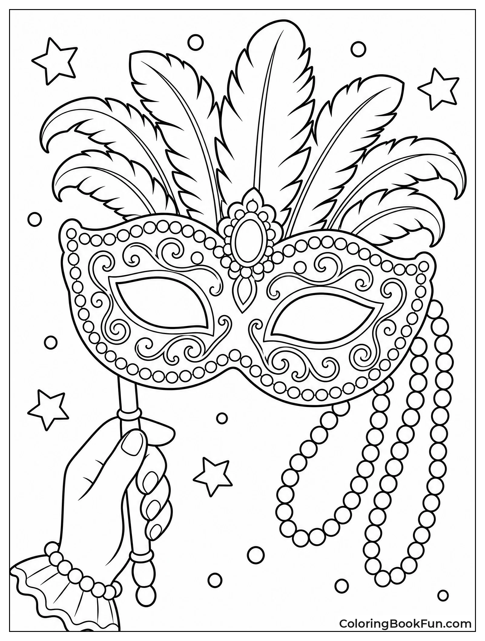 Detailed Mask with Swirling Designs