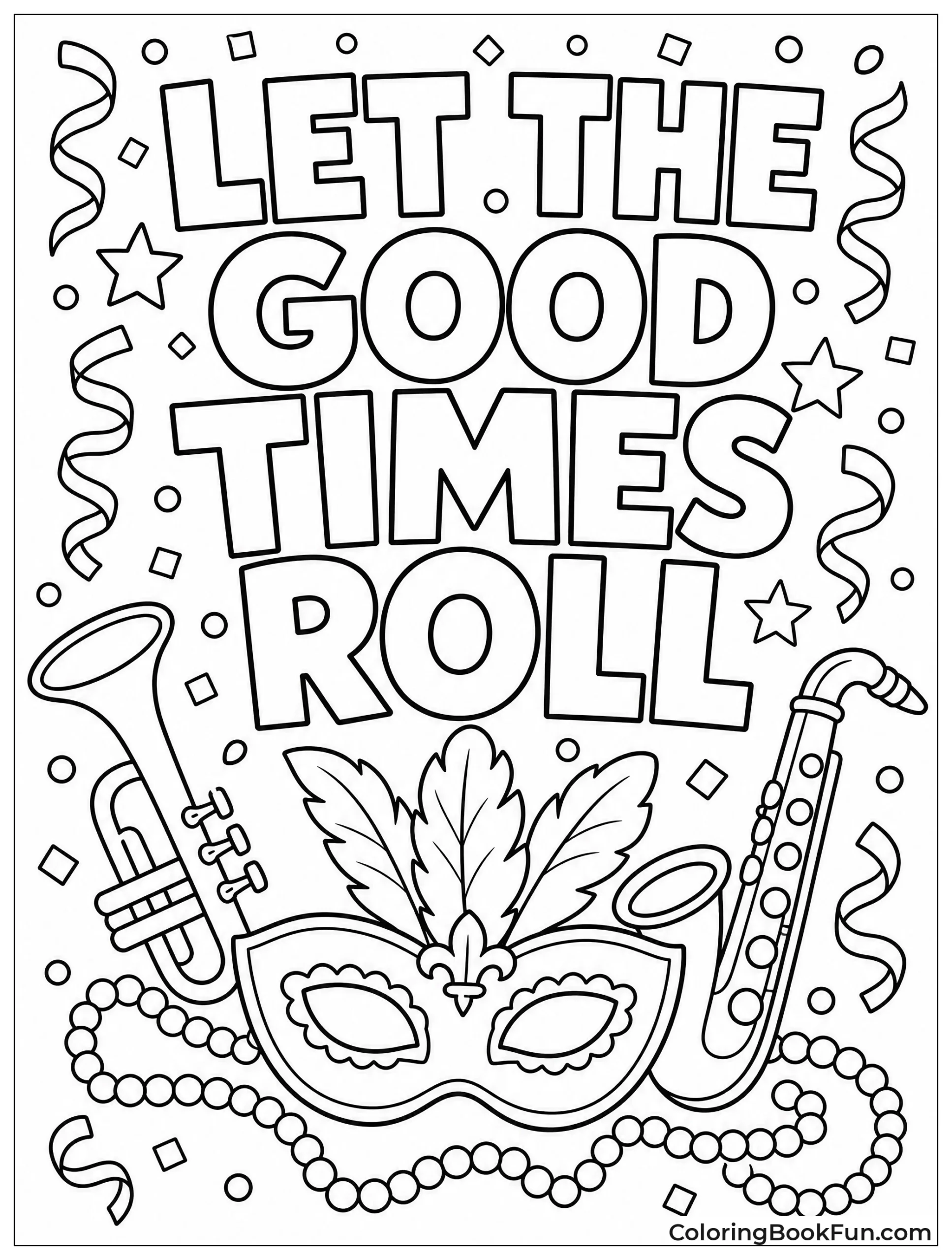Phrase Surrounded by Confetti