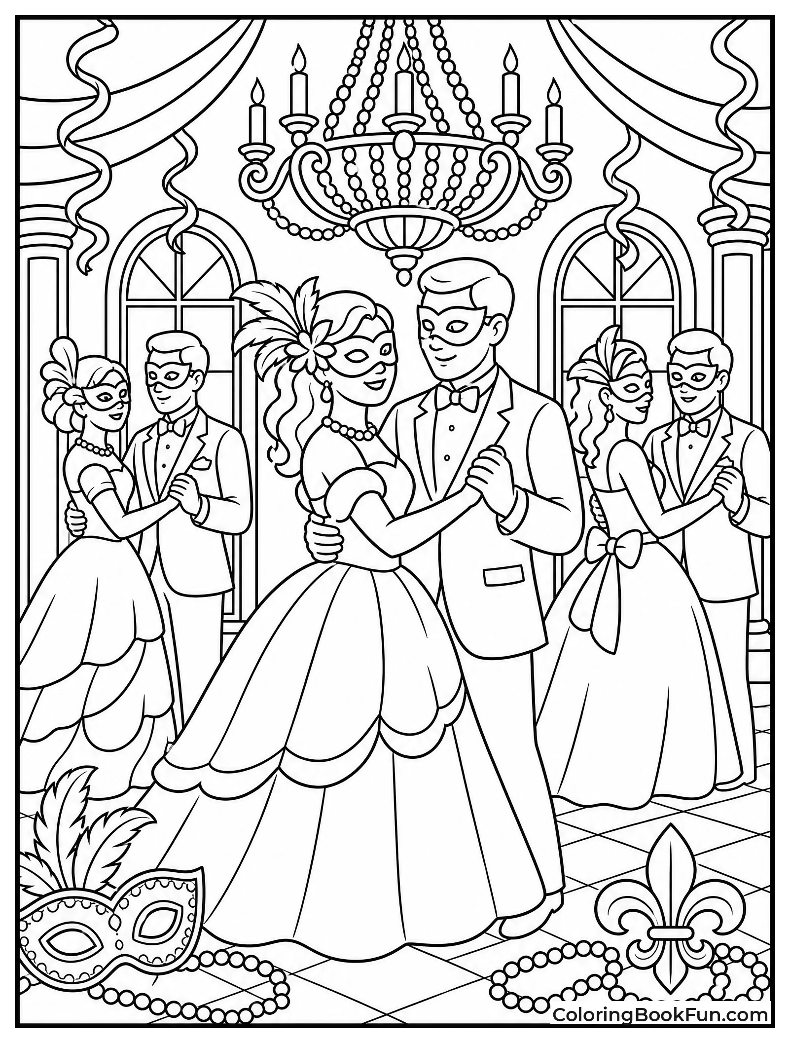 Couples Dancing at the Ball