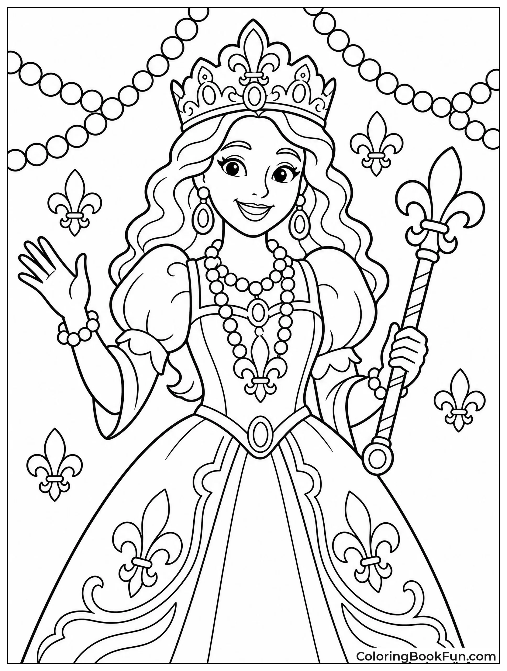 Queen Wearing Fancy Crown and Gown