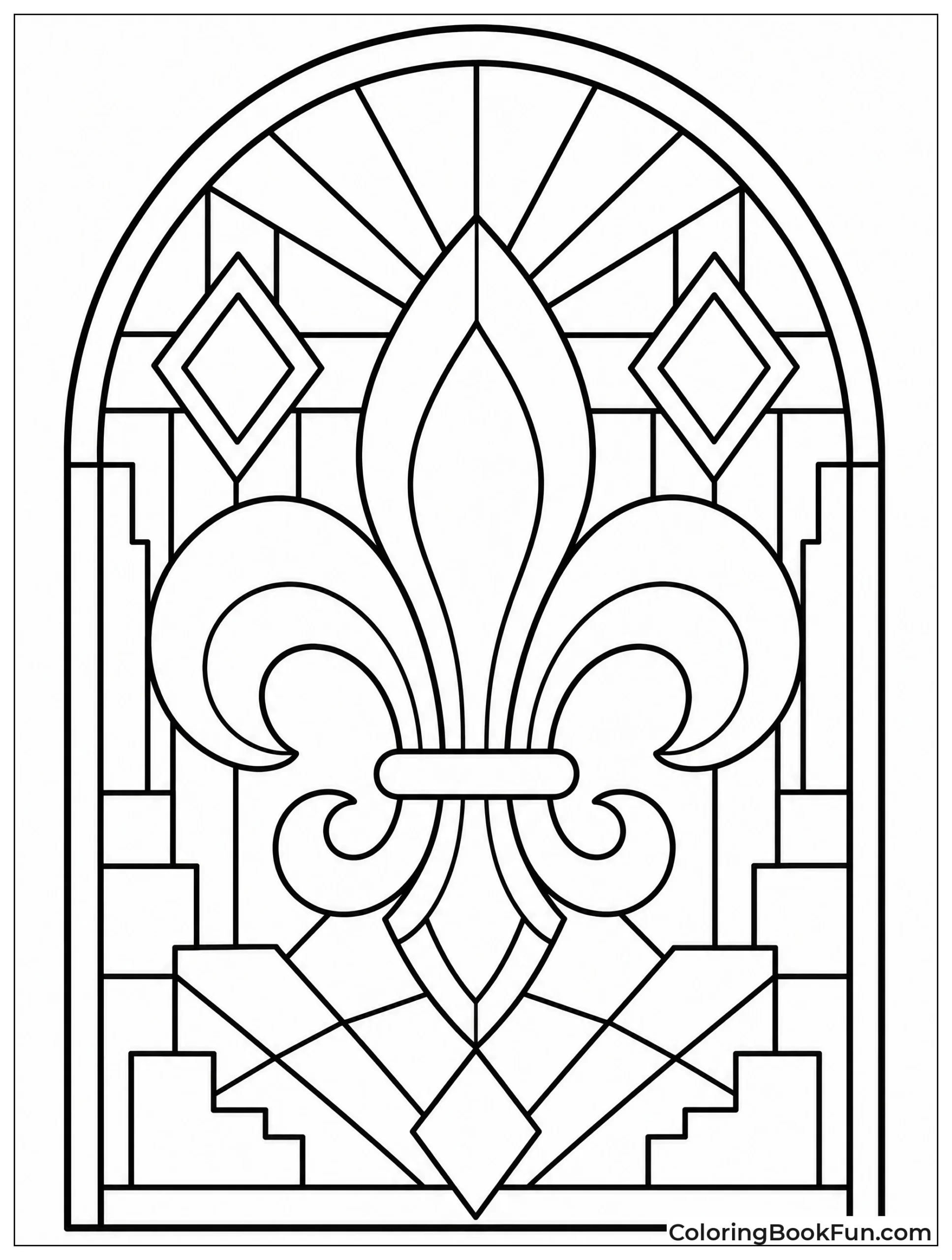 Stained Glass with Fleur-de-lis