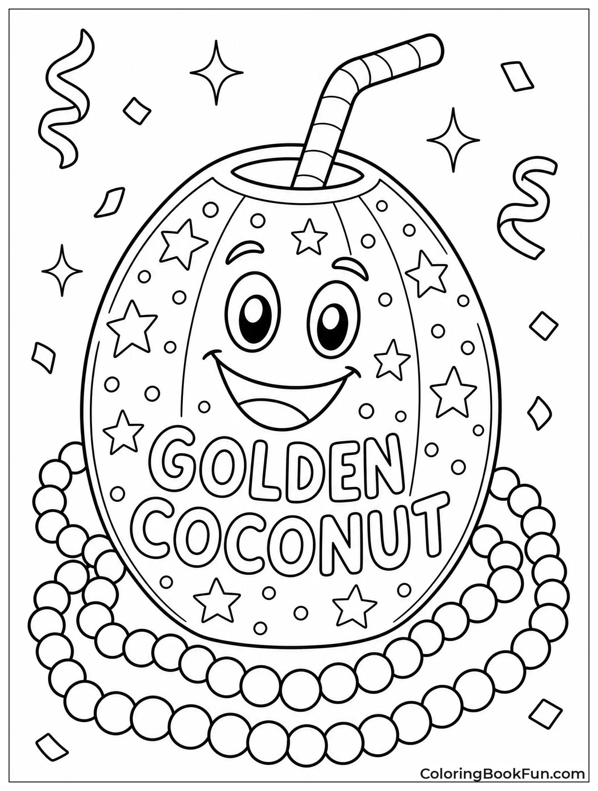 Painted Coconut with a Smile