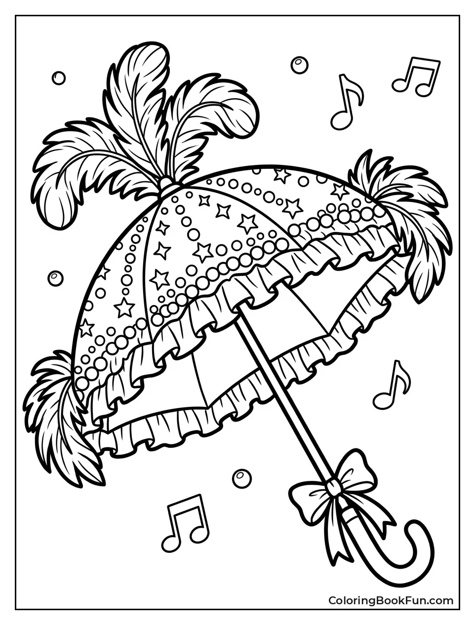 Fancy Umbrella with Feathers