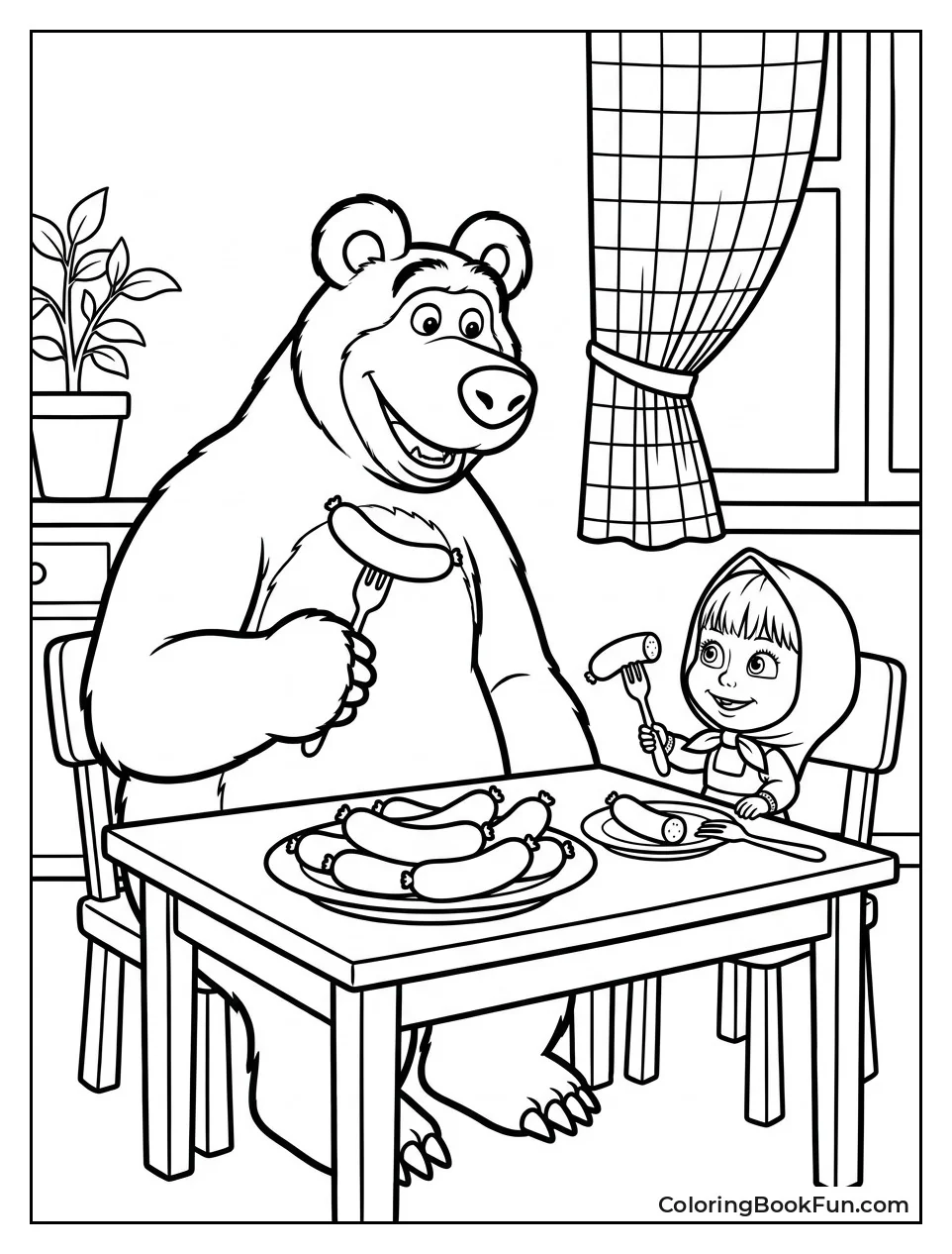 Bear And Masha Eat Lunch
