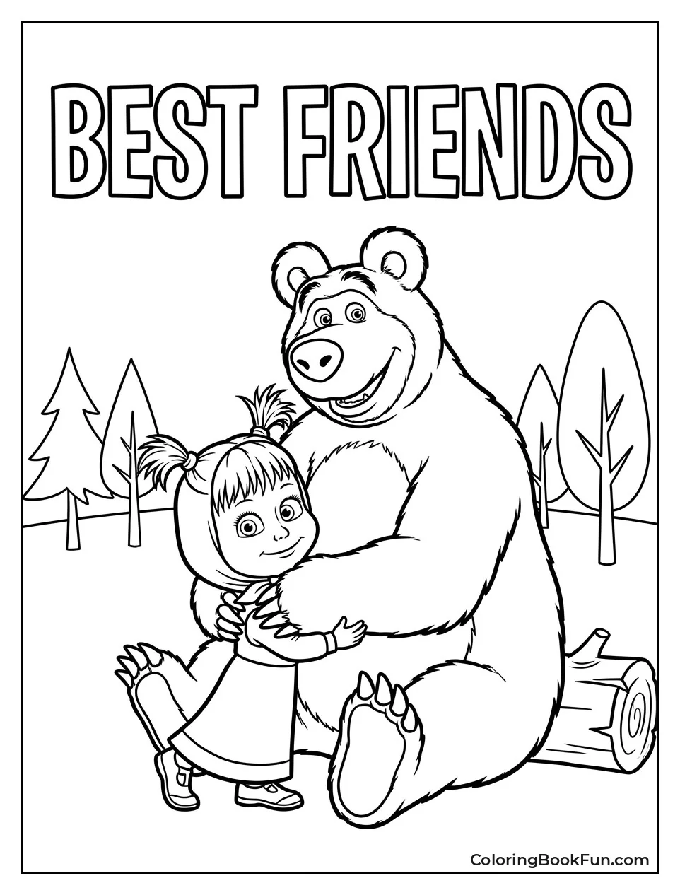 Masha Gives Bear Big Hug