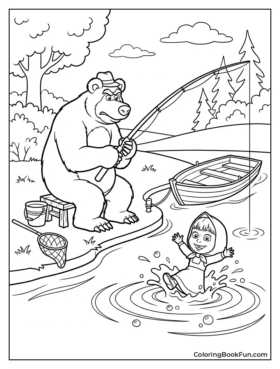 Bear Tries To Fish