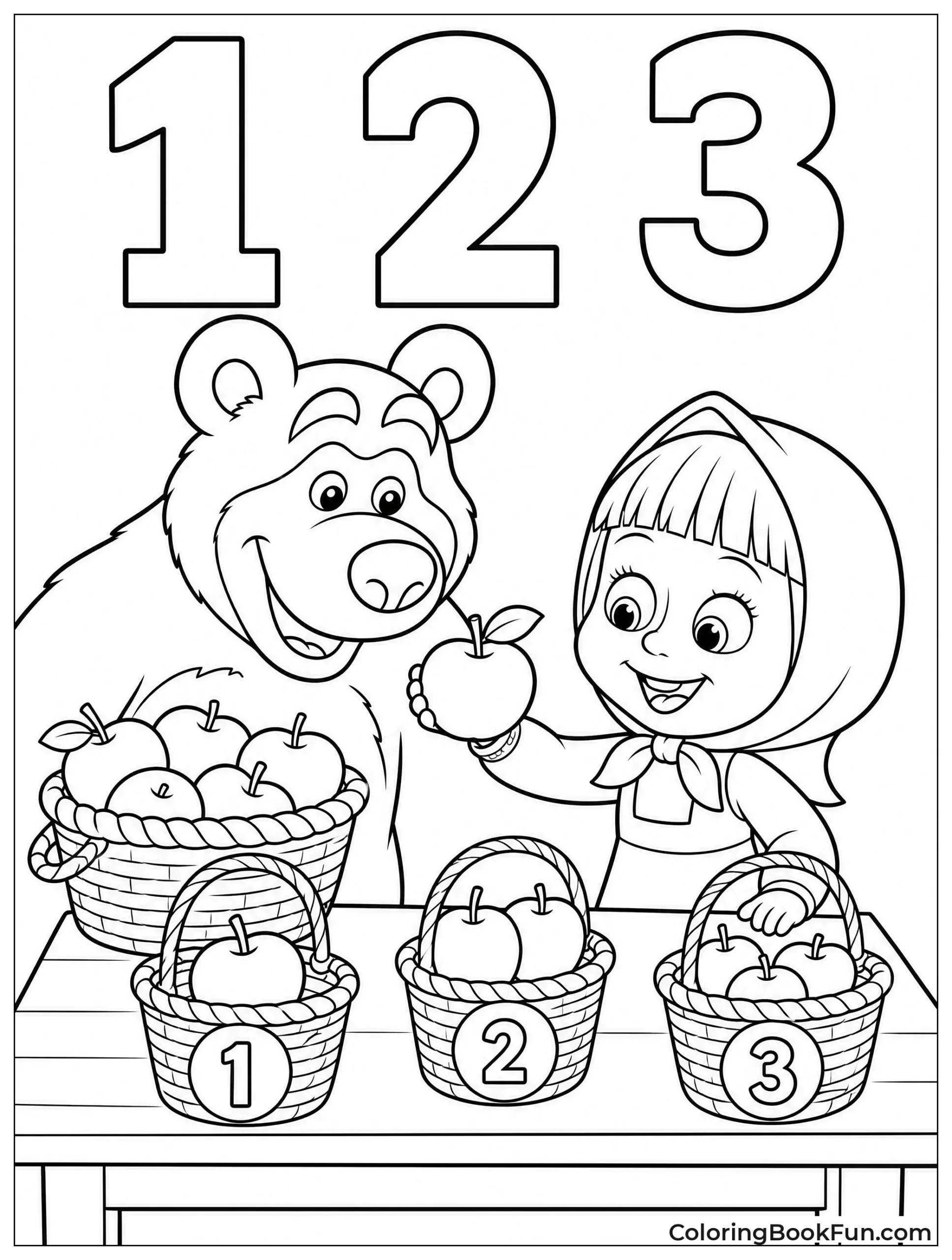 Masha Counts Red Apples