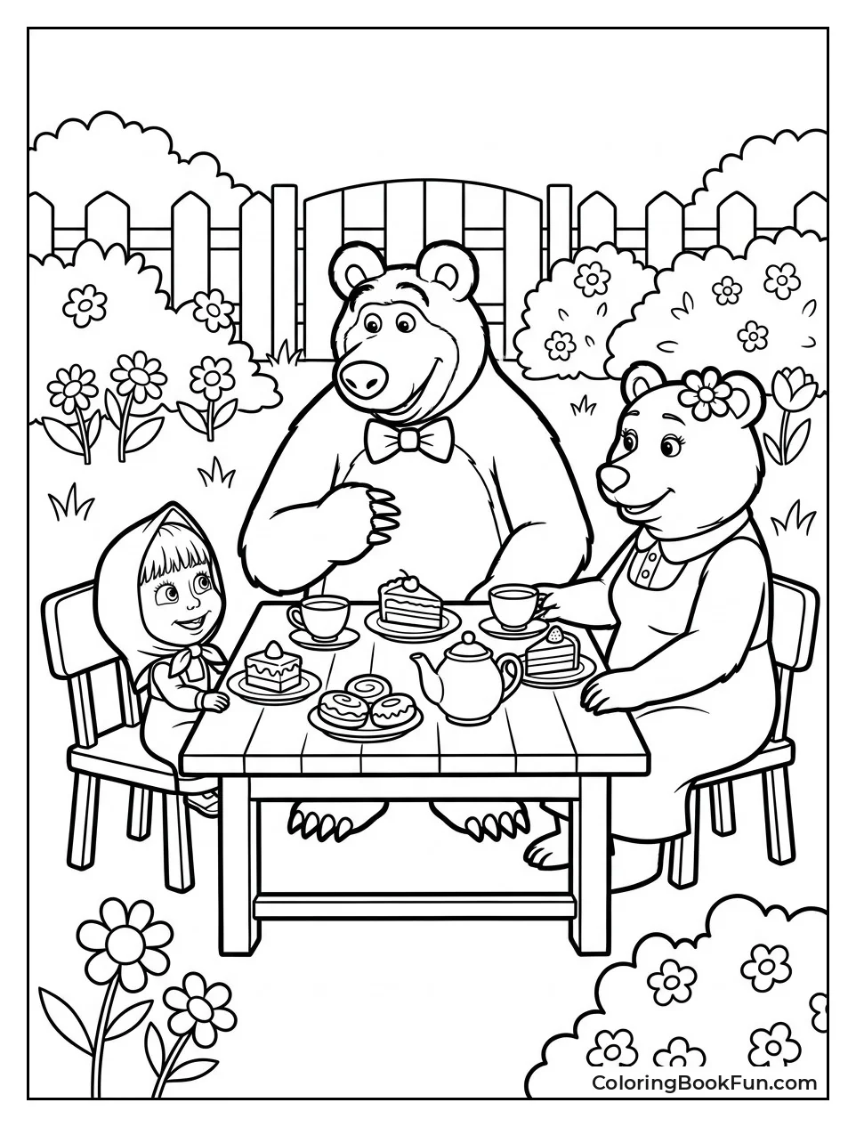 Trio Enjoys Garden Tea Party
