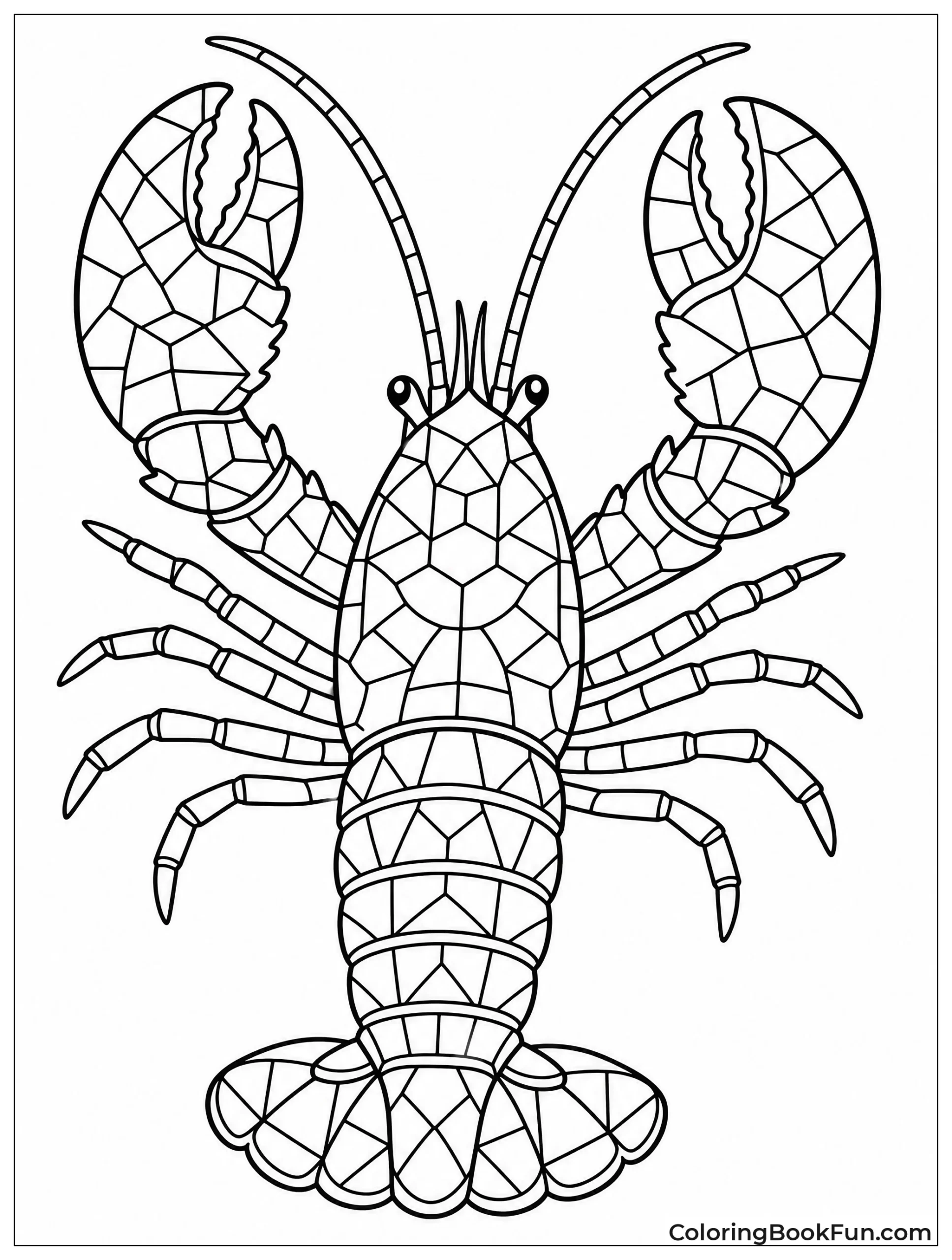 Lobster Filled with Mosaic Patterns