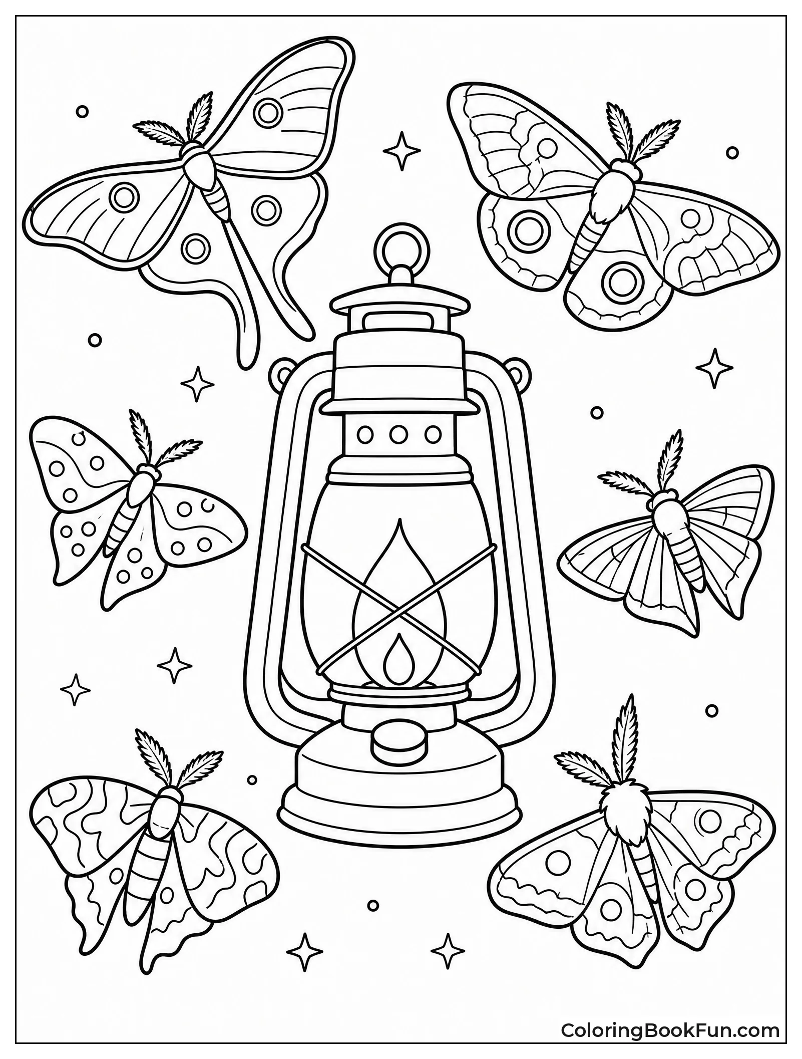 Moths Circling Old Camping Lantern