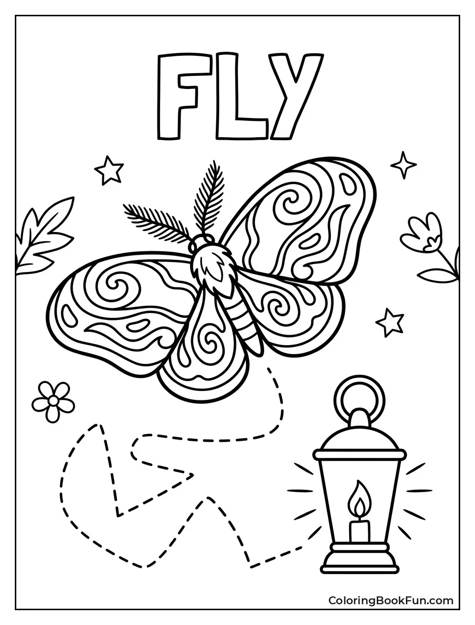 Moth Flying Toward Bright Light