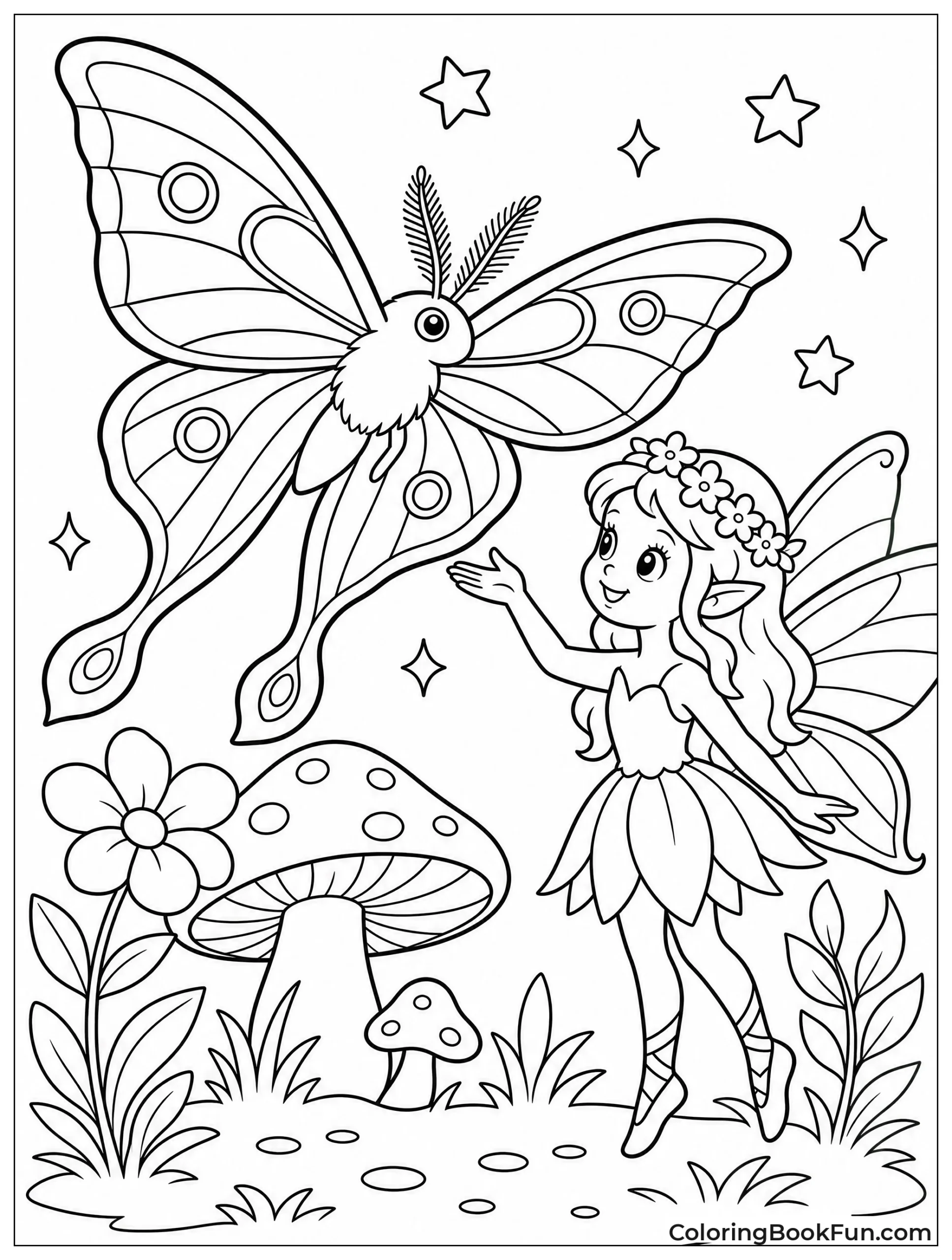 Moth Flying with Tiny Fairy