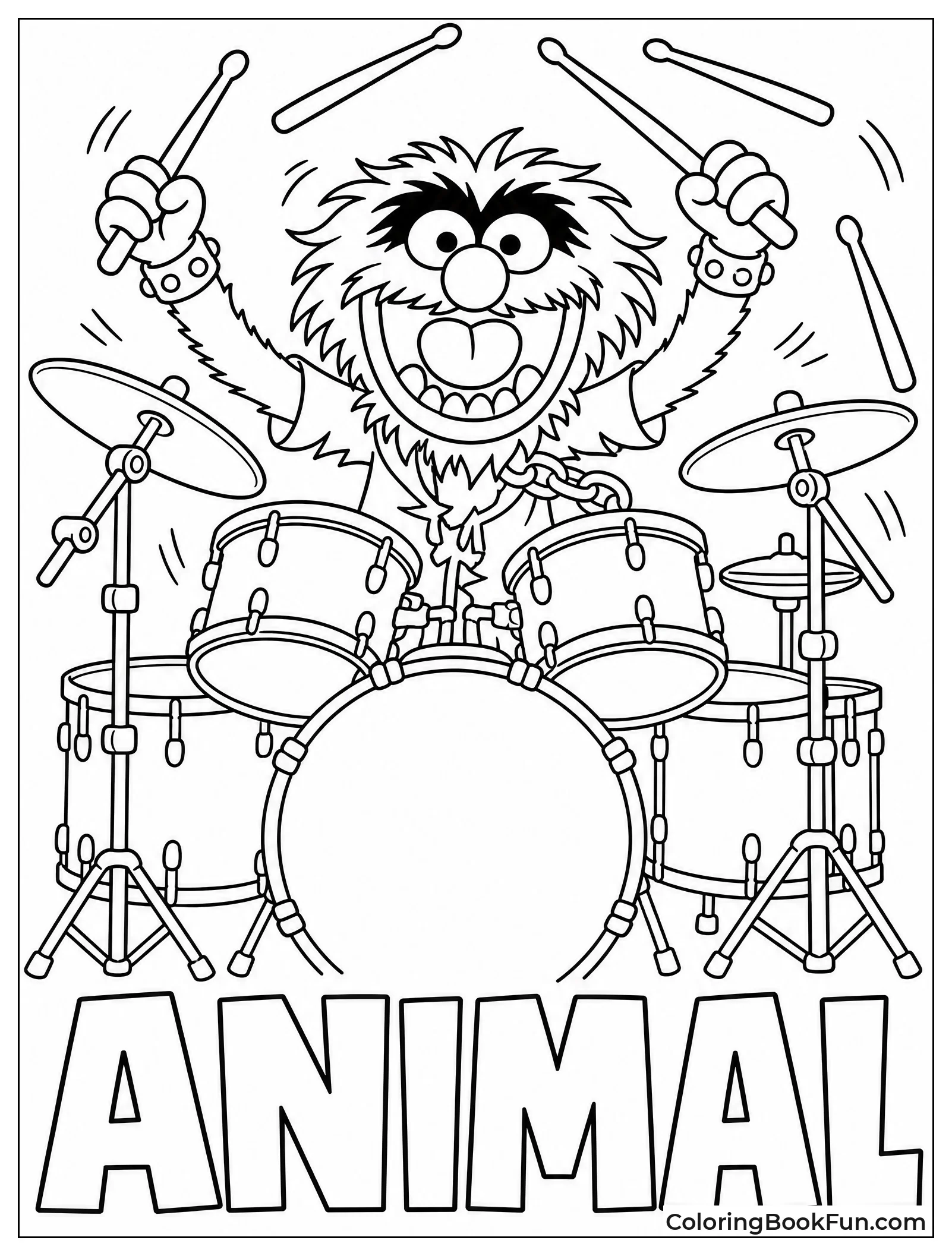 Animal Playing Drums with Wild Energy