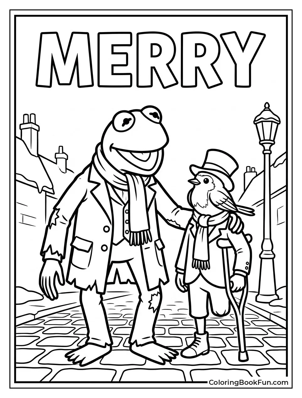 Kermit and Robin in Winter Clothes