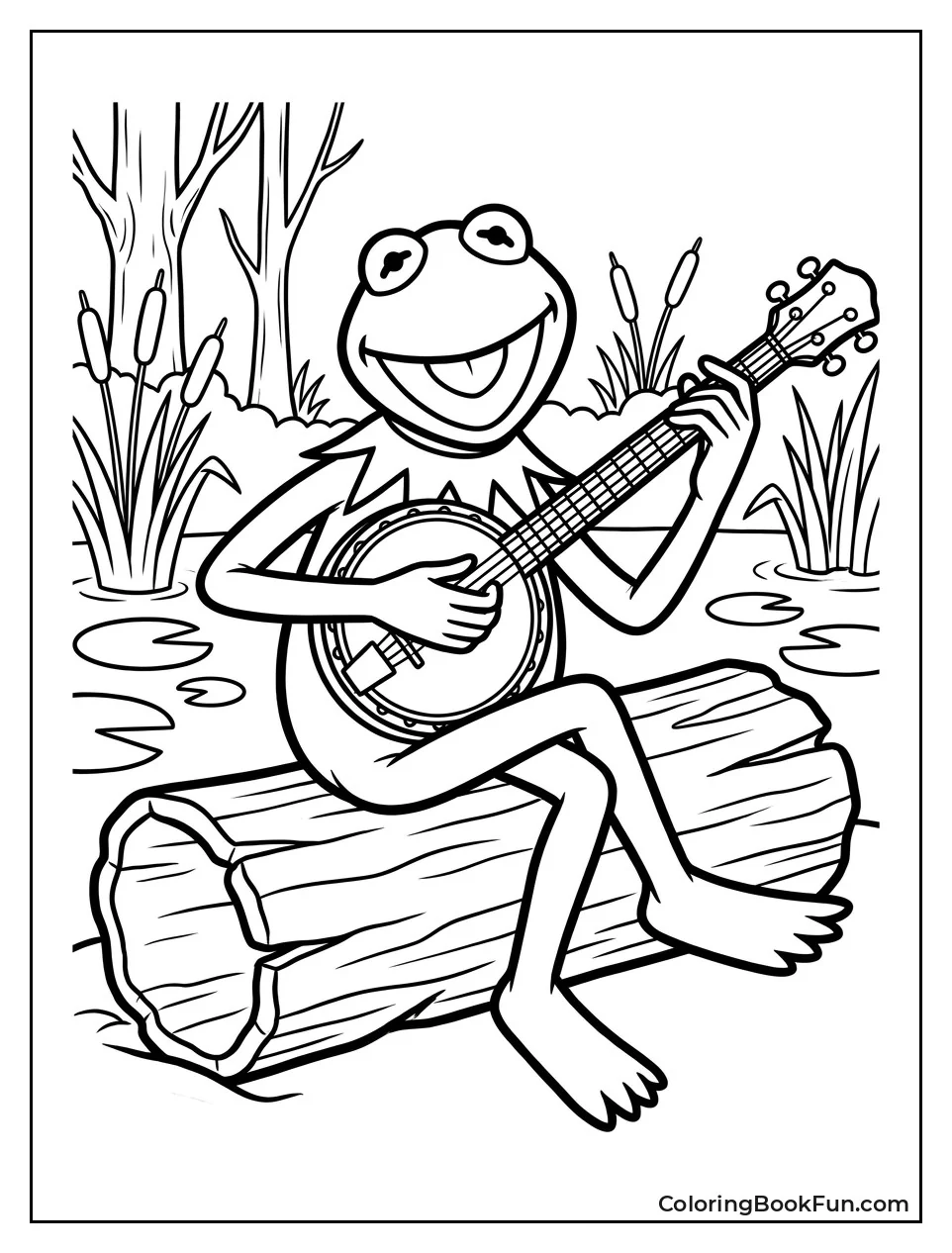 Kermit Playing Banjo on Log
