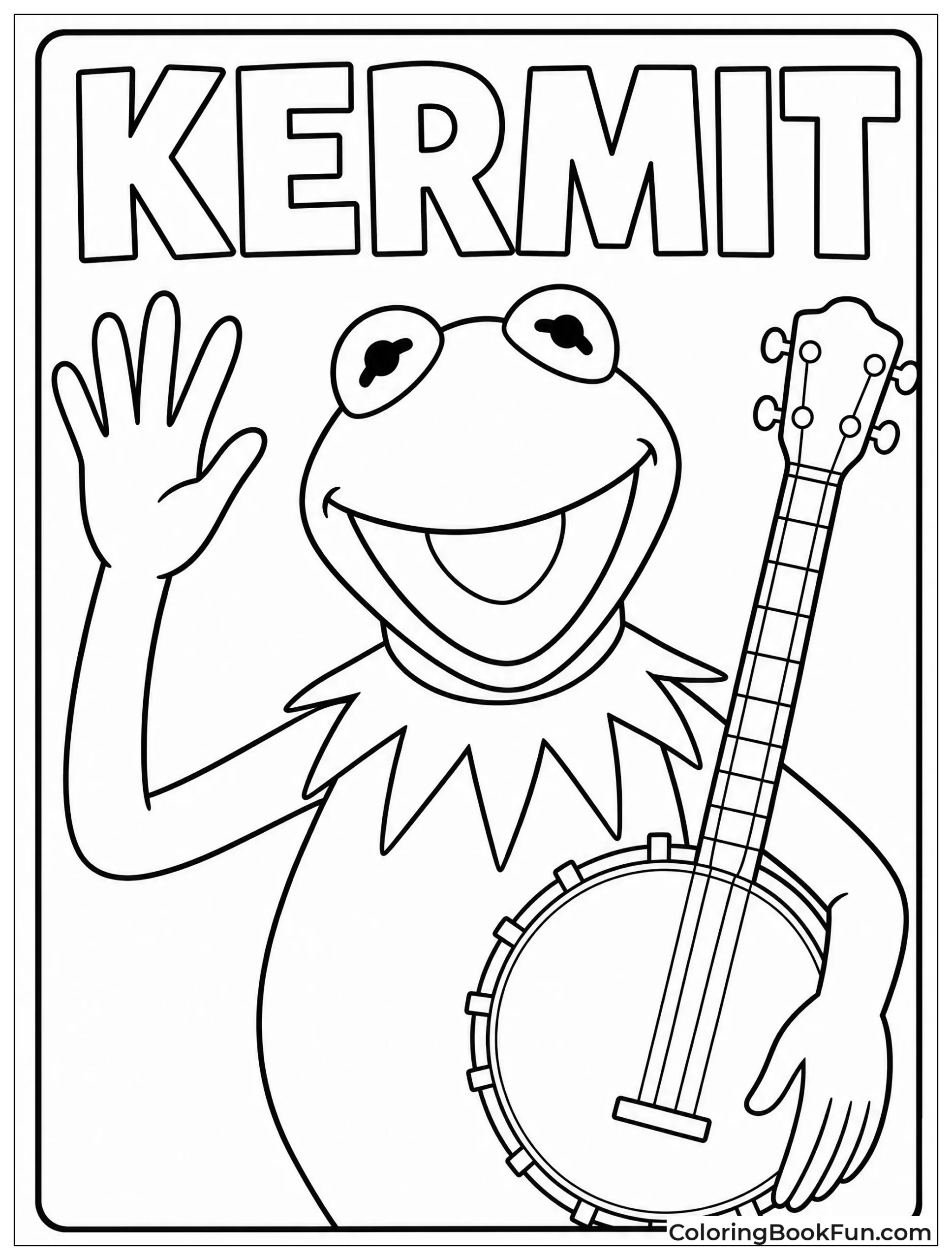 Kermit Smiling with Banjo Nearby