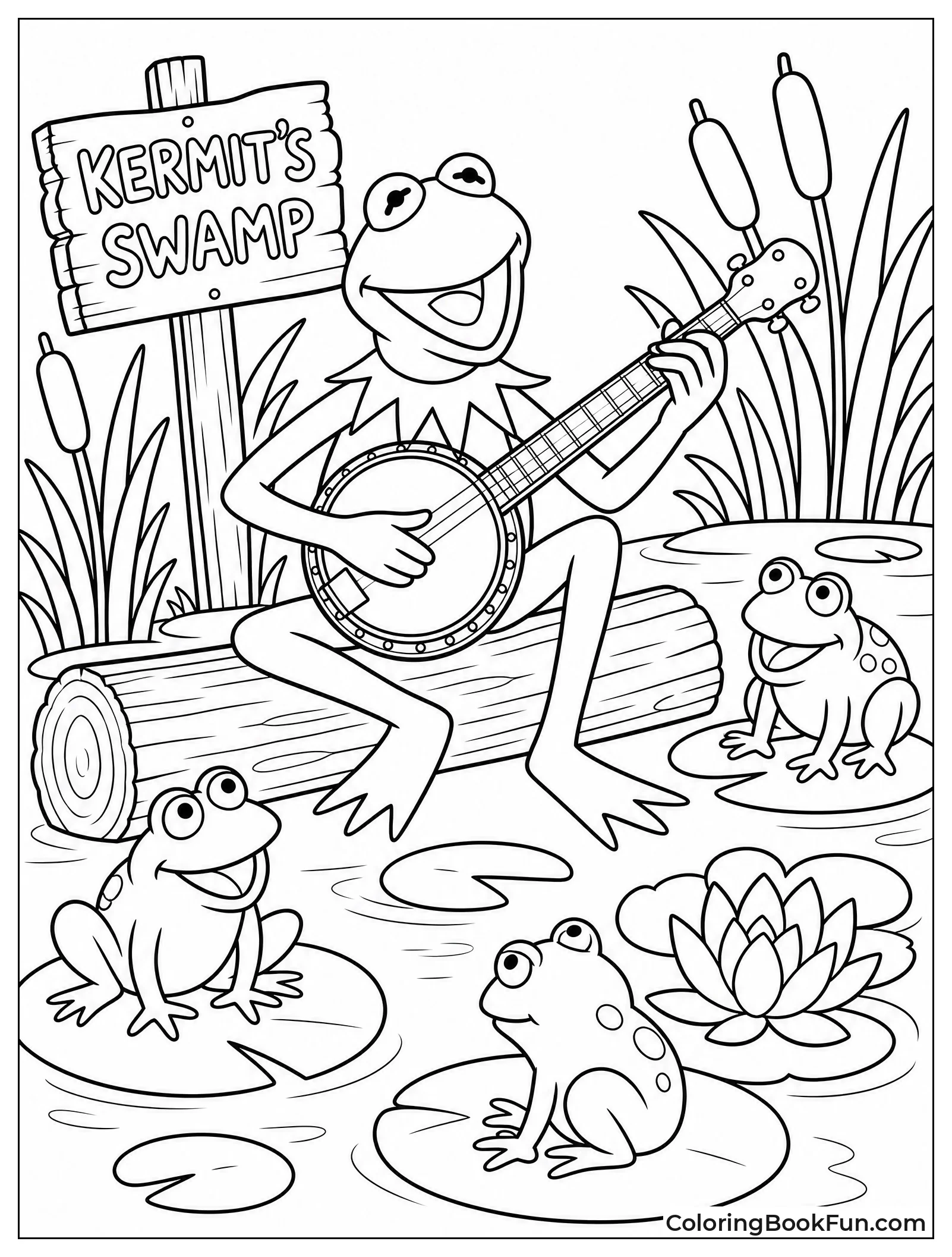 Kermit in Peaceful Swamp Home