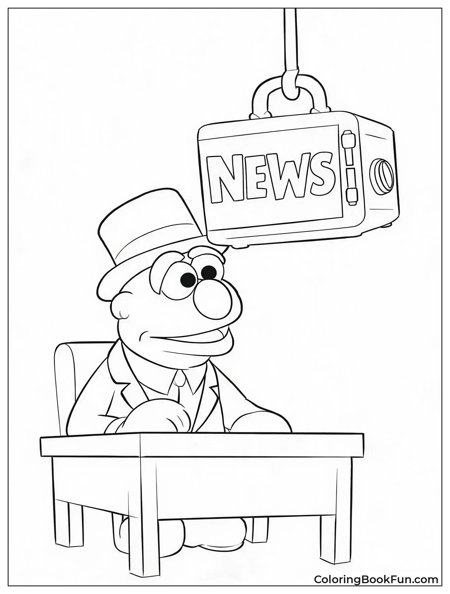 Muppet Newsman with Falling Safe