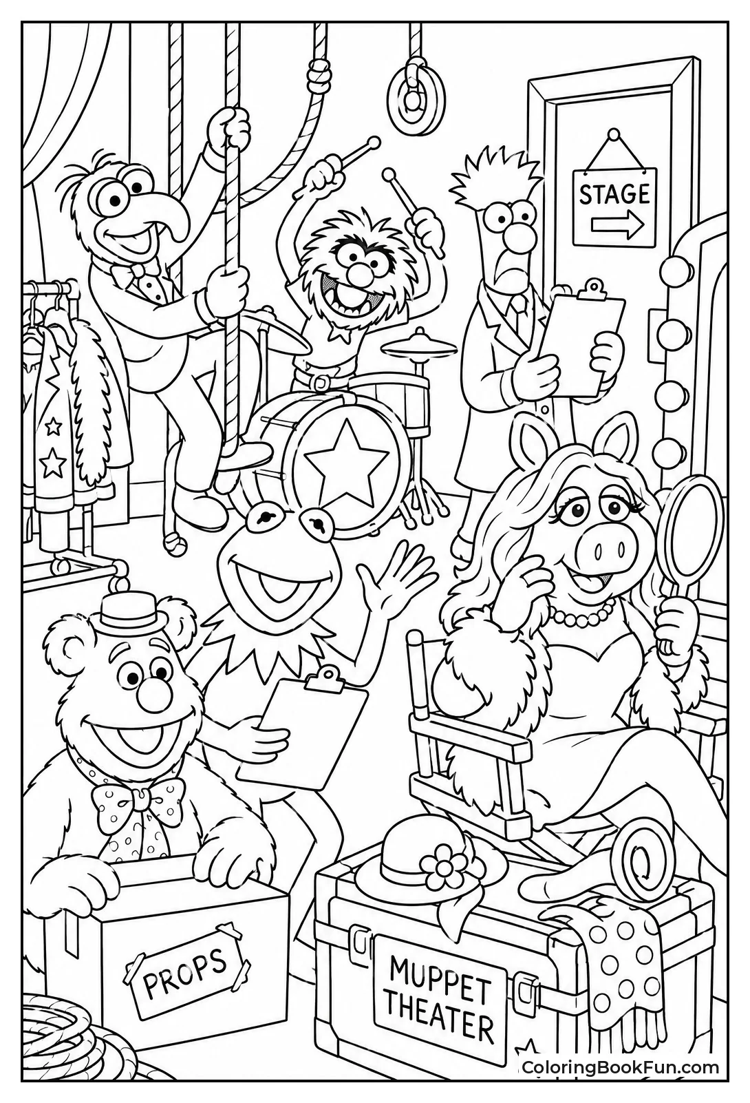 Busy Backstage at Muppet Theater