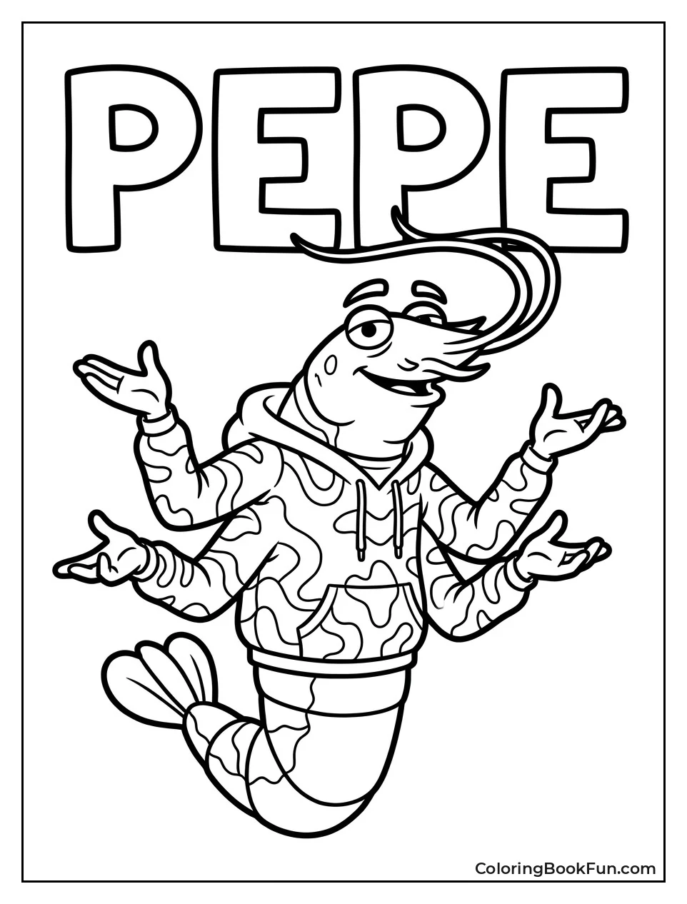 Pepe Posing in Fancy Outfit
